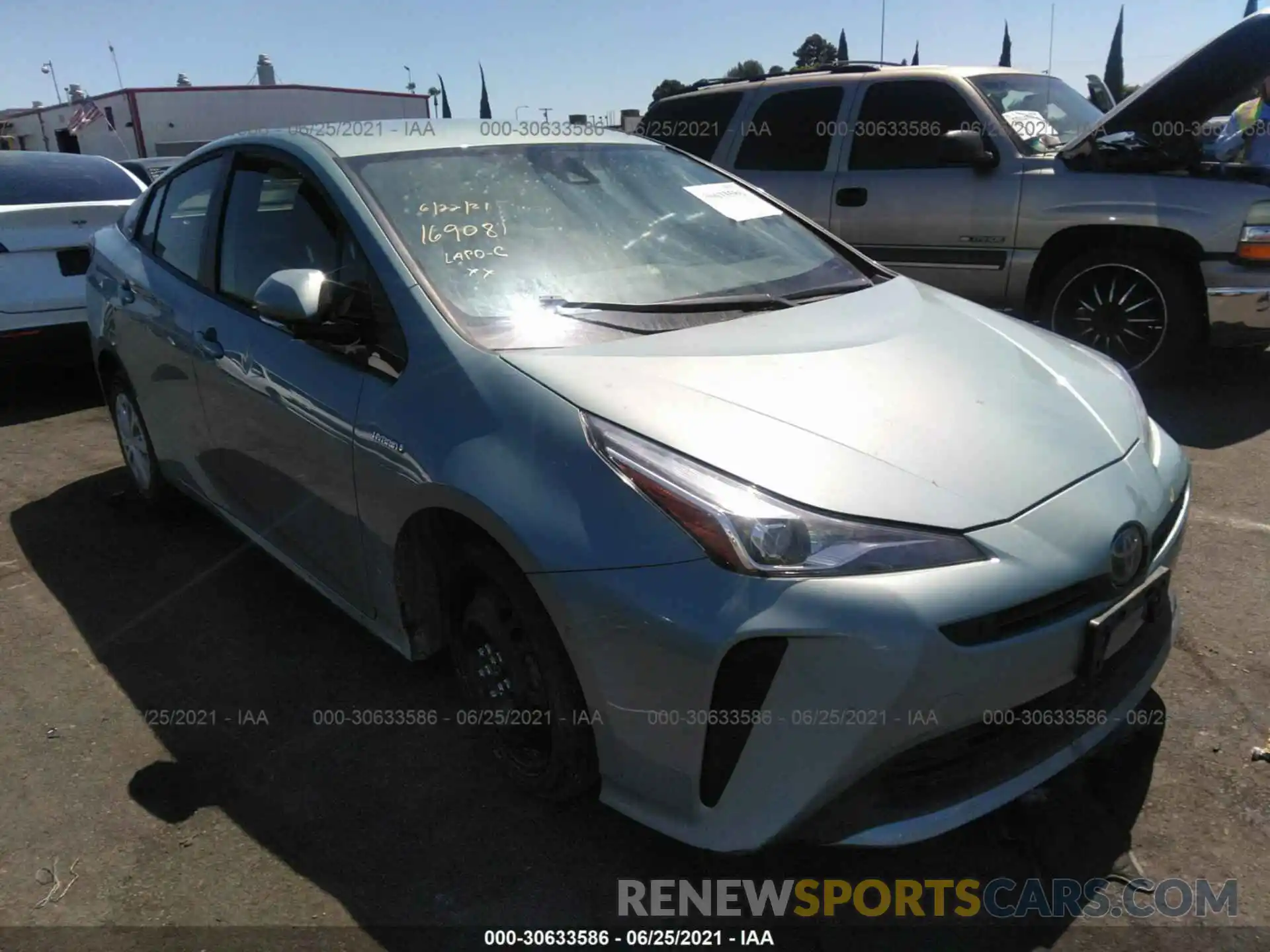 1 Photograph of a damaged car JTDKARFUXK3093972 TOYOTA PRIUS 2019