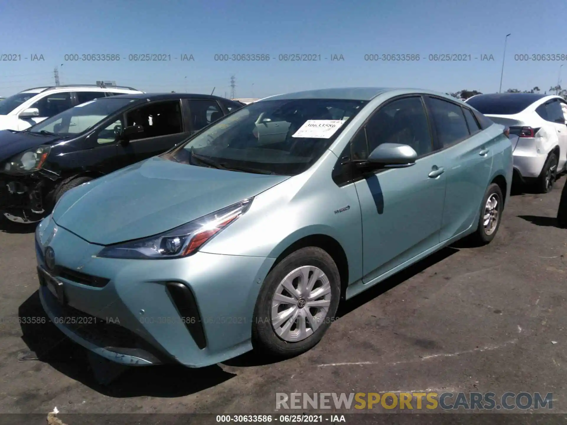 2 Photograph of a damaged car JTDKARFUXK3093972 TOYOTA PRIUS 2019