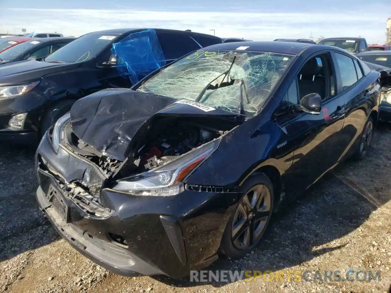 2 Photograph of a damaged car JTDKARFUXK3094040 TOYOTA PRIUS 2019