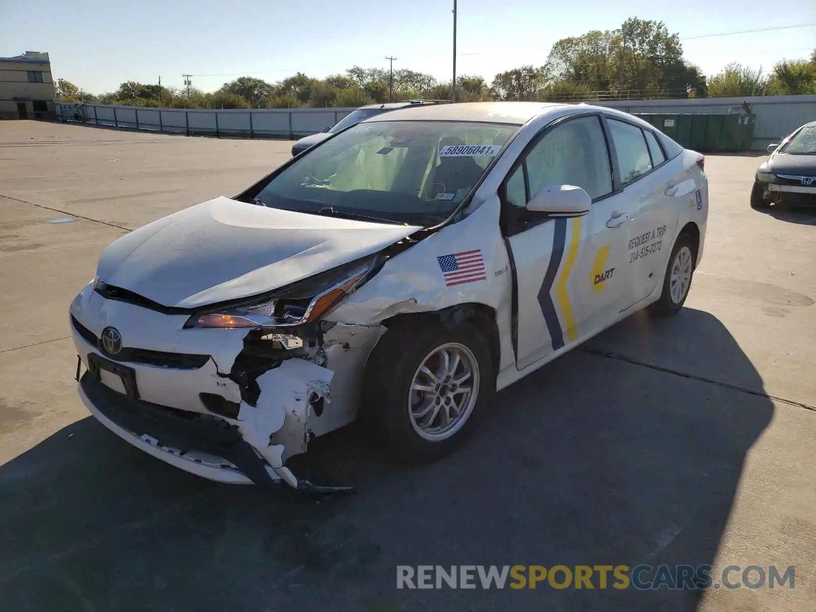 2 Photograph of a damaged car JTDKARFUXK3094118 TOYOTA PRIUS 2019