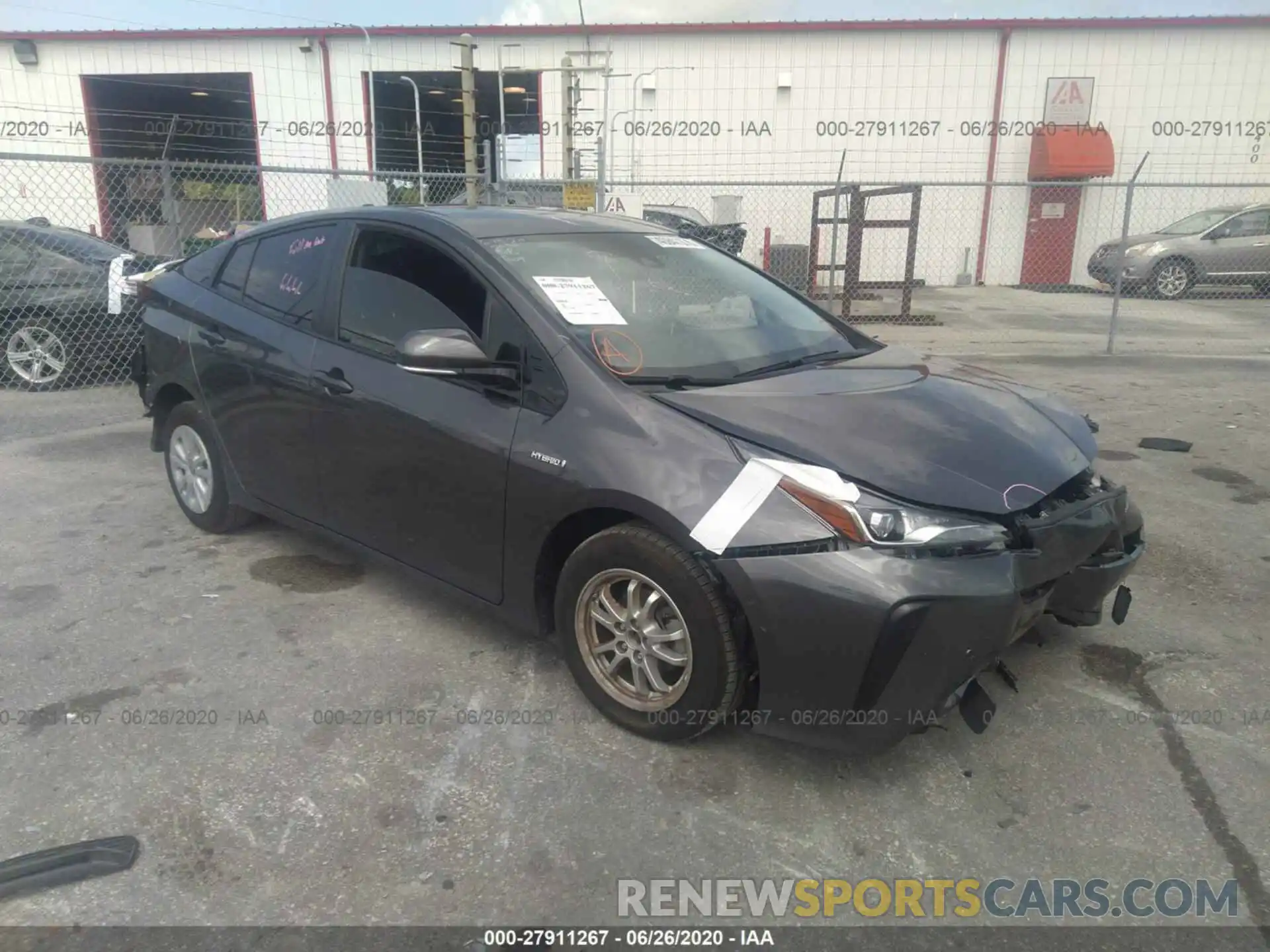 1 Photograph of a damaged car JTDKARFUXK3094801 TOYOTA PRIUS 2019