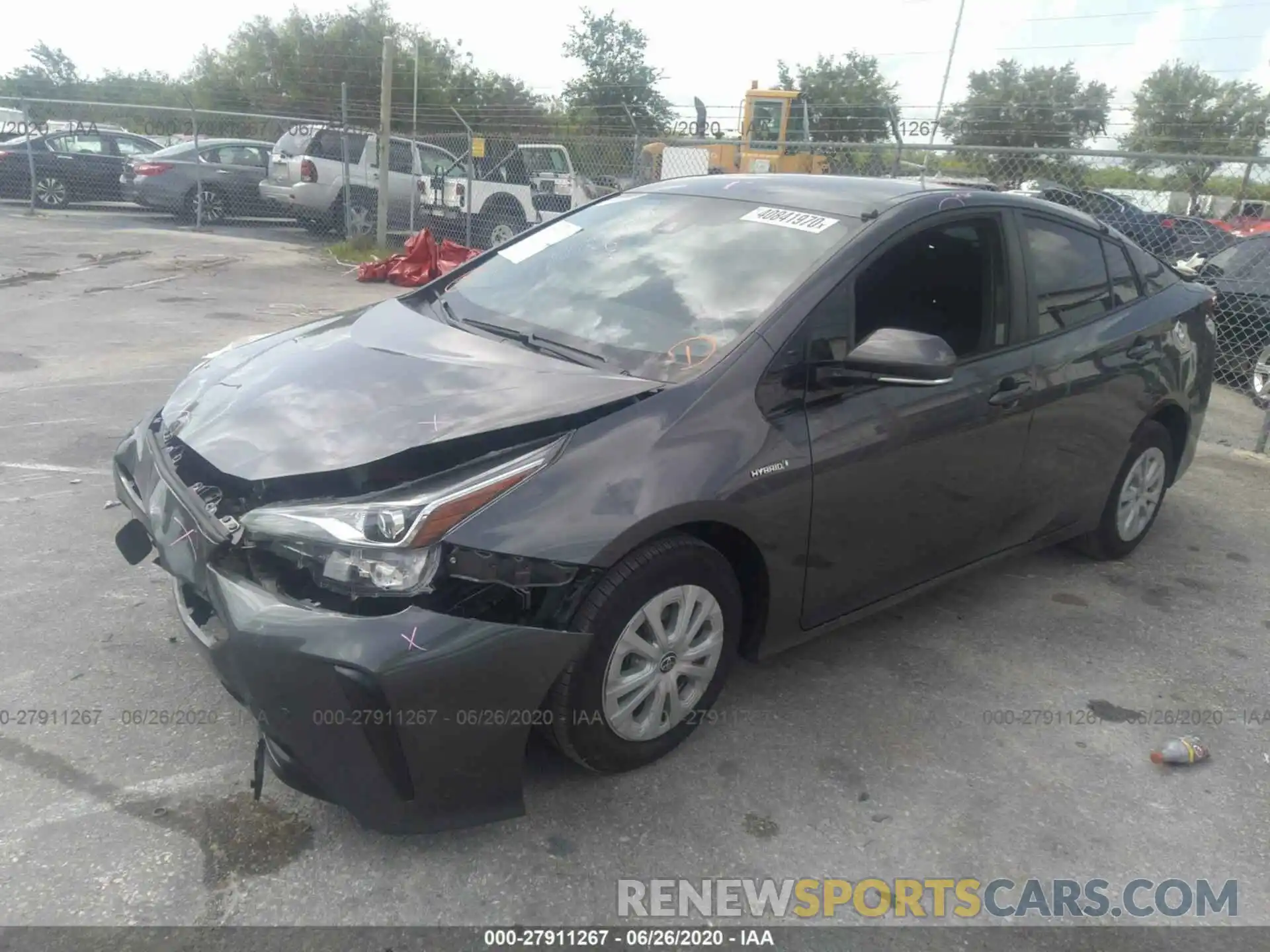 2 Photograph of a damaged car JTDKARFUXK3094801 TOYOTA PRIUS 2019