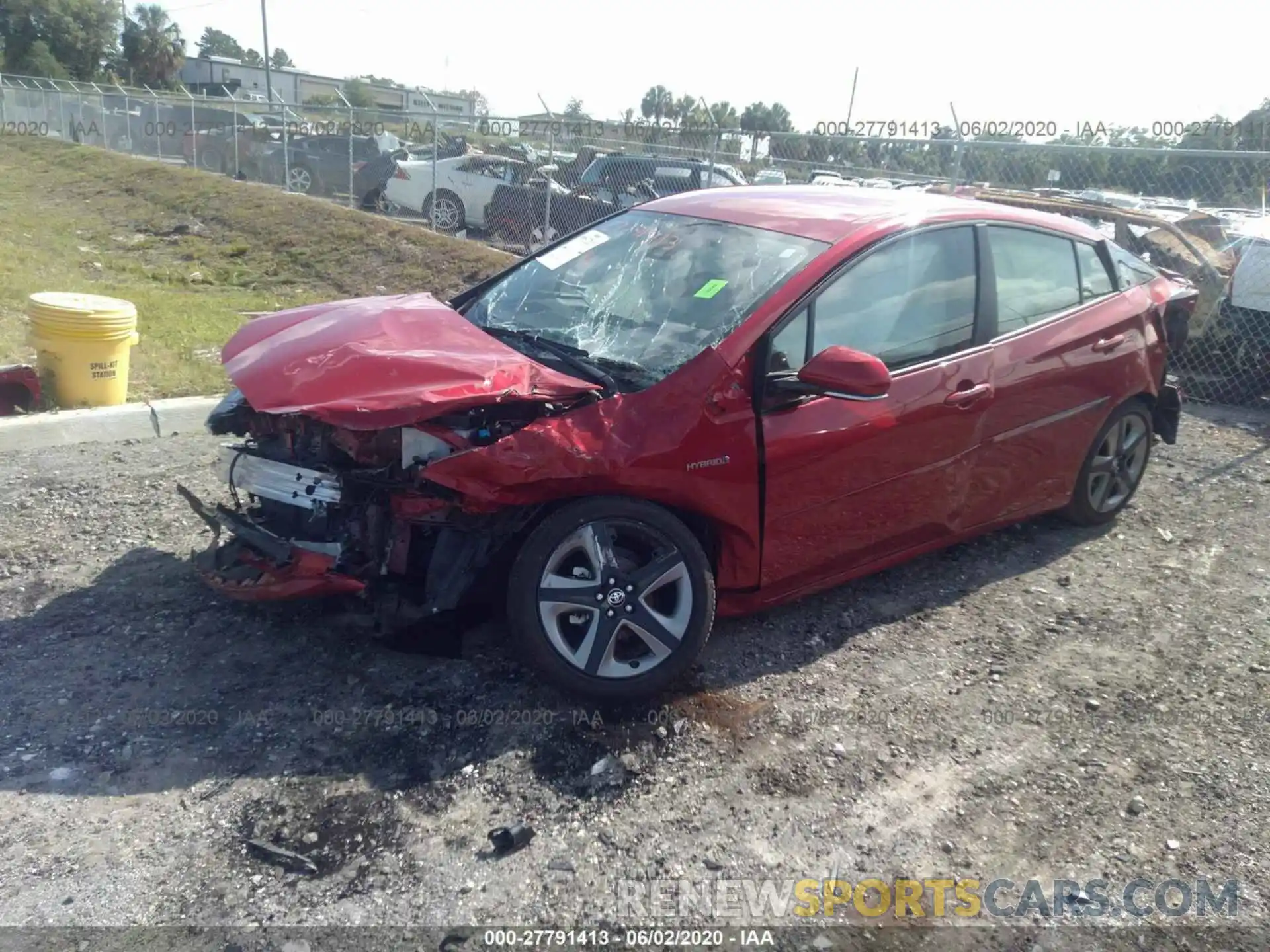 2 Photograph of a damaged car JTDKARFUXK3094992 TOYOTA PRIUS 2019