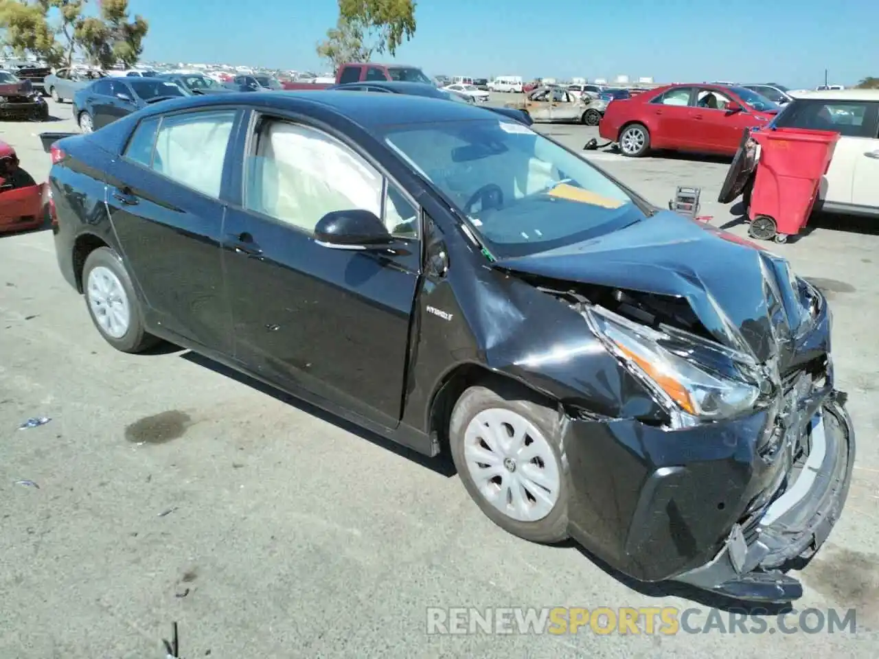 1 Photograph of a damaged car JTDKARFUXK3096144 TOYOTA PRIUS 2019