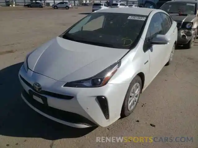 2 Photograph of a damaged car JTDKARFUXK3097455 TOYOTA PRIUS 2019