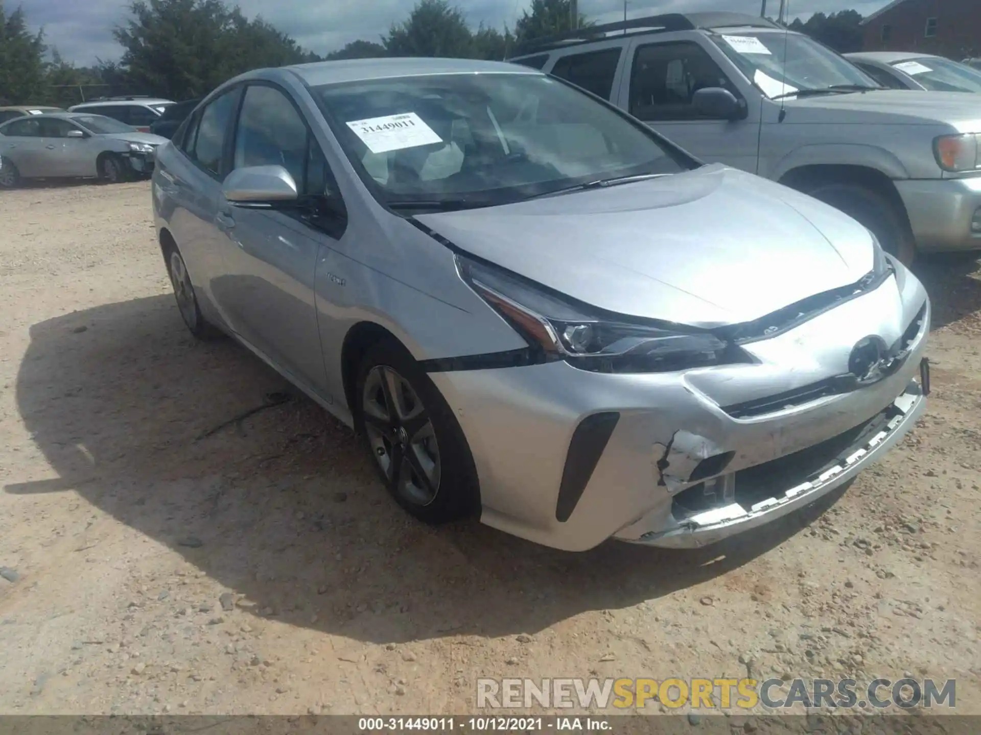 1 Photograph of a damaged car JTDKARFUXK3098105 TOYOTA PRIUS 2019