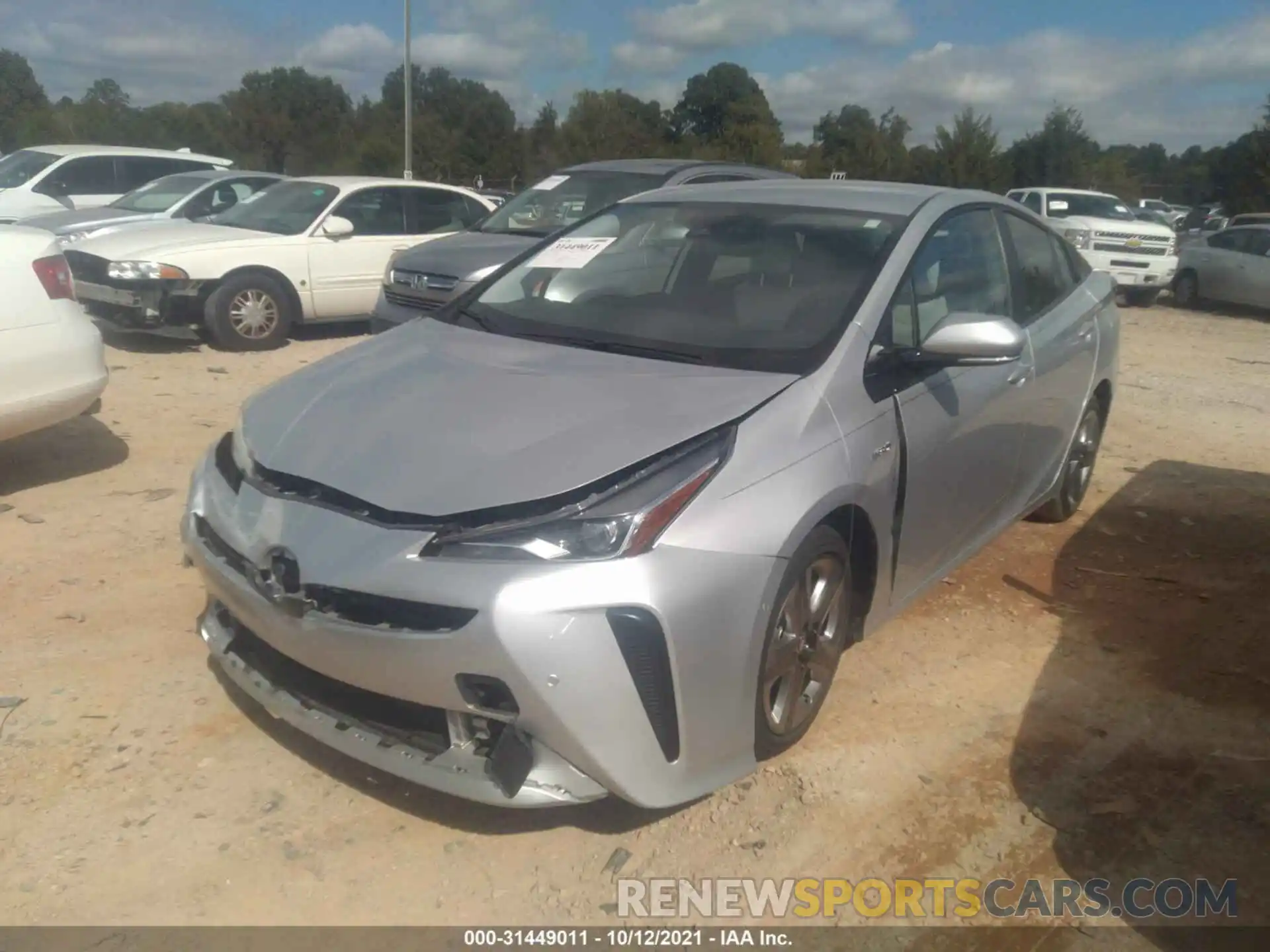 2 Photograph of a damaged car JTDKARFUXK3098105 TOYOTA PRIUS 2019