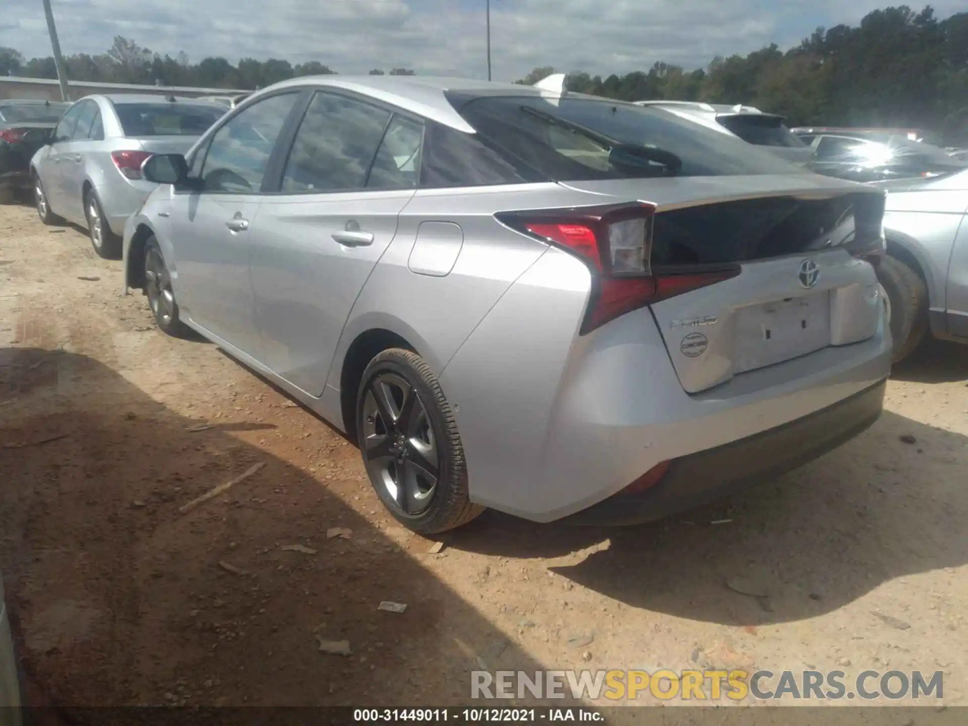 3 Photograph of a damaged car JTDKARFUXK3098105 TOYOTA PRIUS 2019