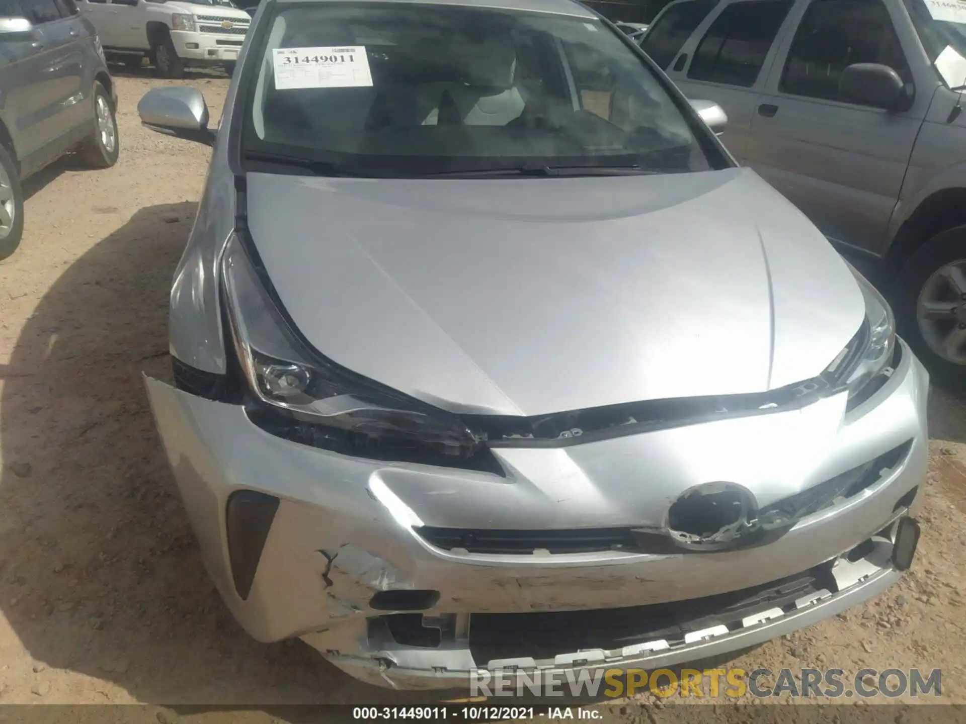 6 Photograph of a damaged car JTDKARFUXK3098105 TOYOTA PRIUS 2019