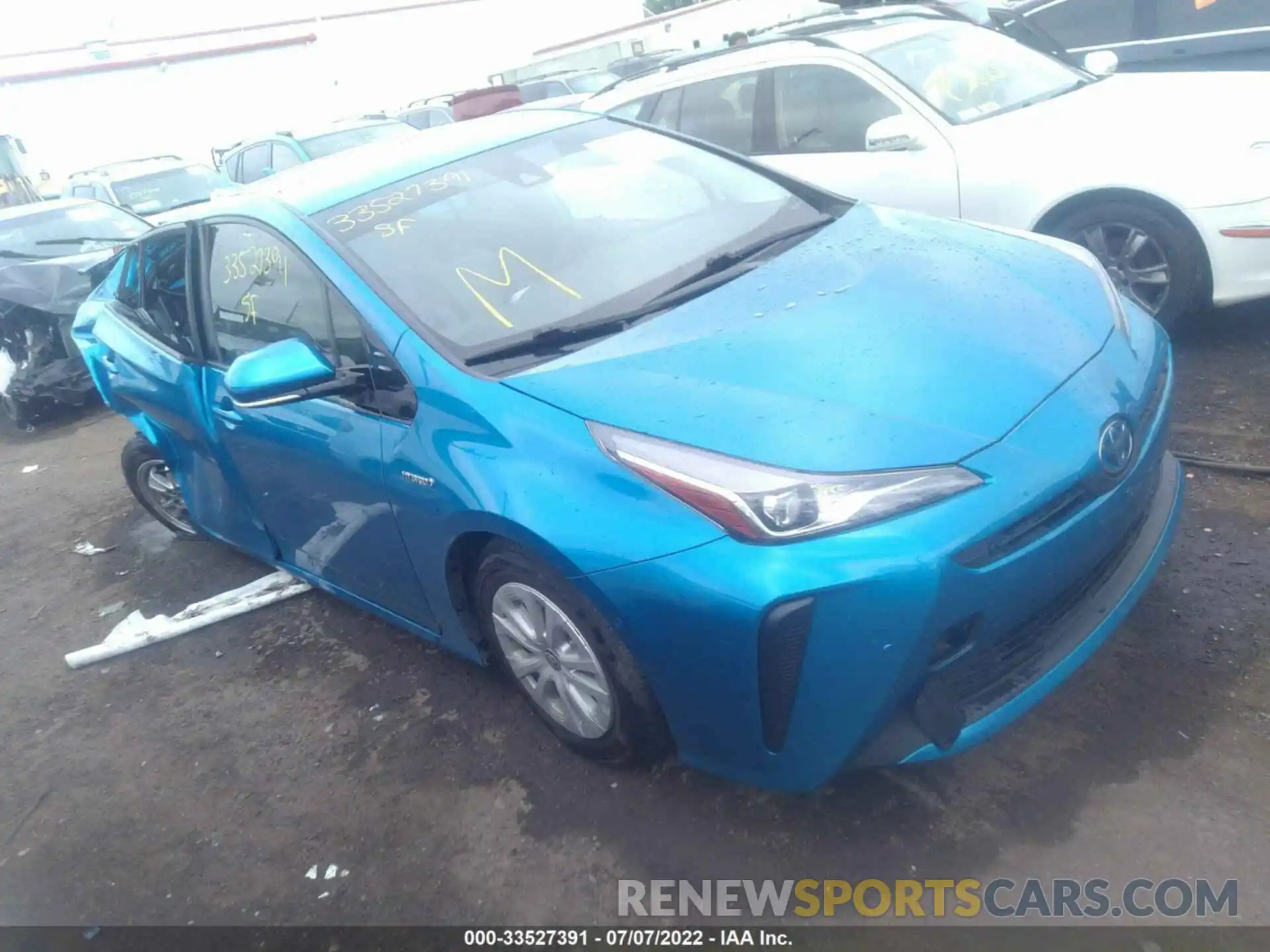 1 Photograph of a damaged car JTDKARFUXK3098590 TOYOTA PRIUS 2019