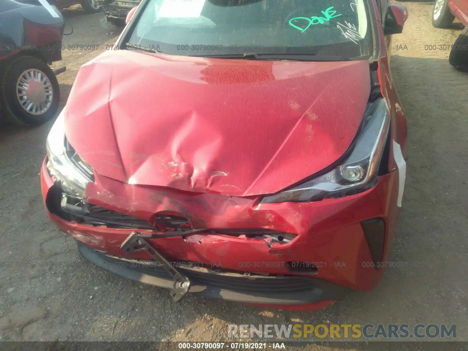 6 Photograph of a damaged car JTDKARFUXK3098797 TOYOTA PRIUS 2019