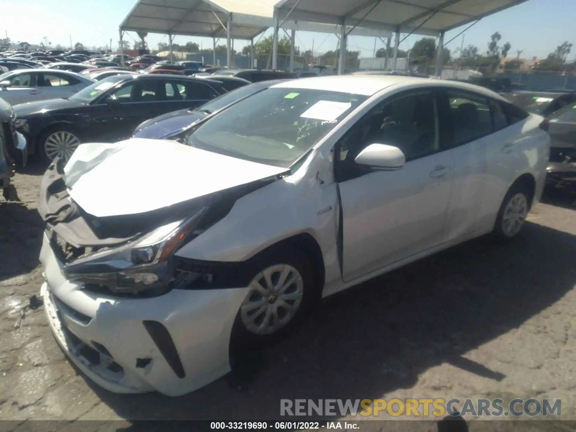 2 Photograph of a damaged car JTDKARFUXK3099559 TOYOTA PRIUS 2019