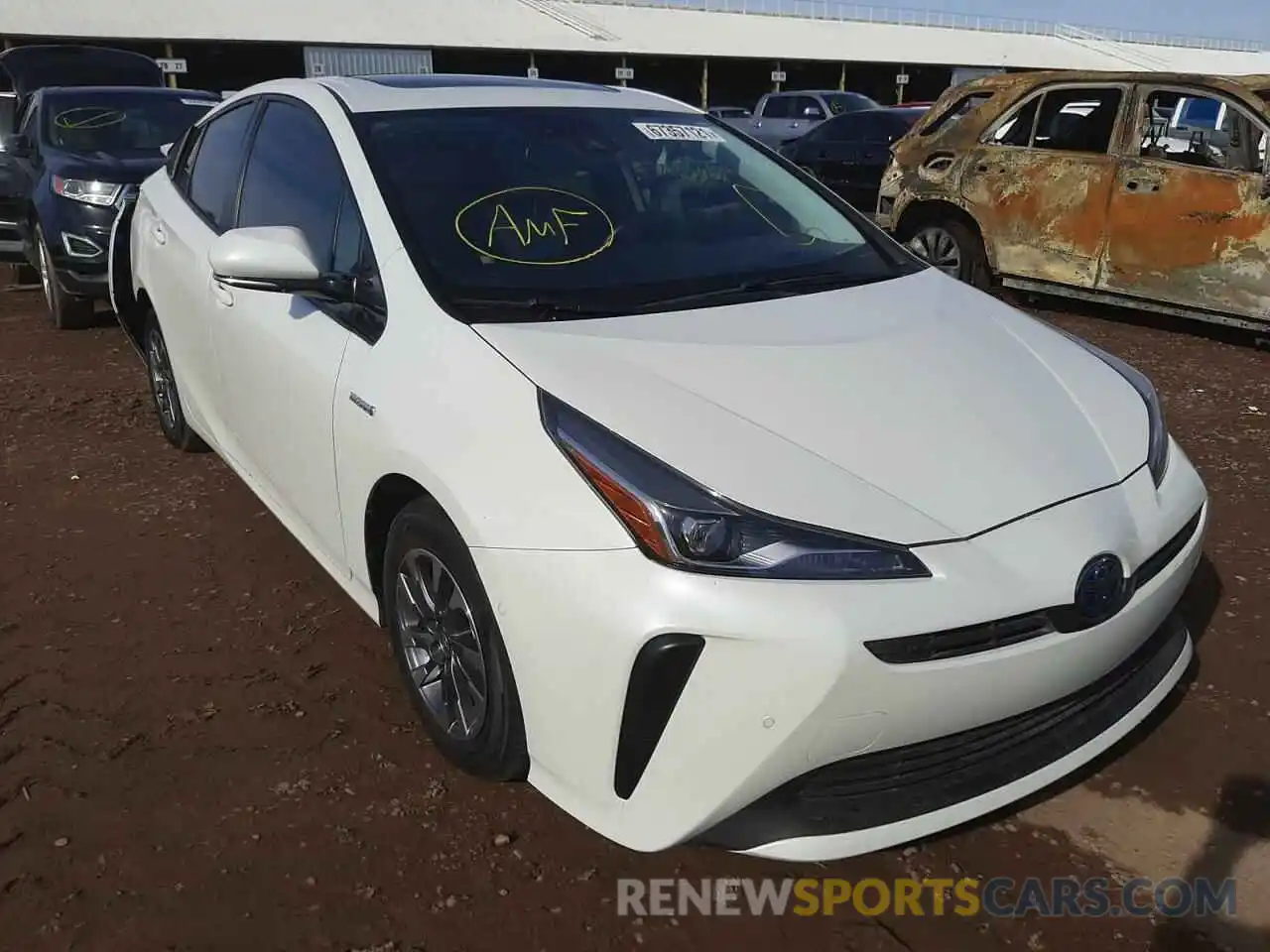 1 Photograph of a damaged car JTDKARFUXK3100726 TOYOTA PRIUS 2019