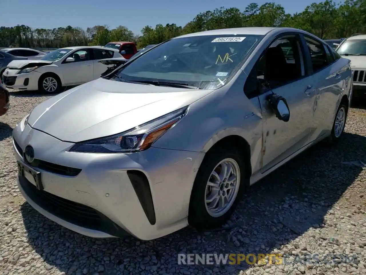 2 Photograph of a damaged car JTDKARFUXK3100886 TOYOTA PRIUS 2019