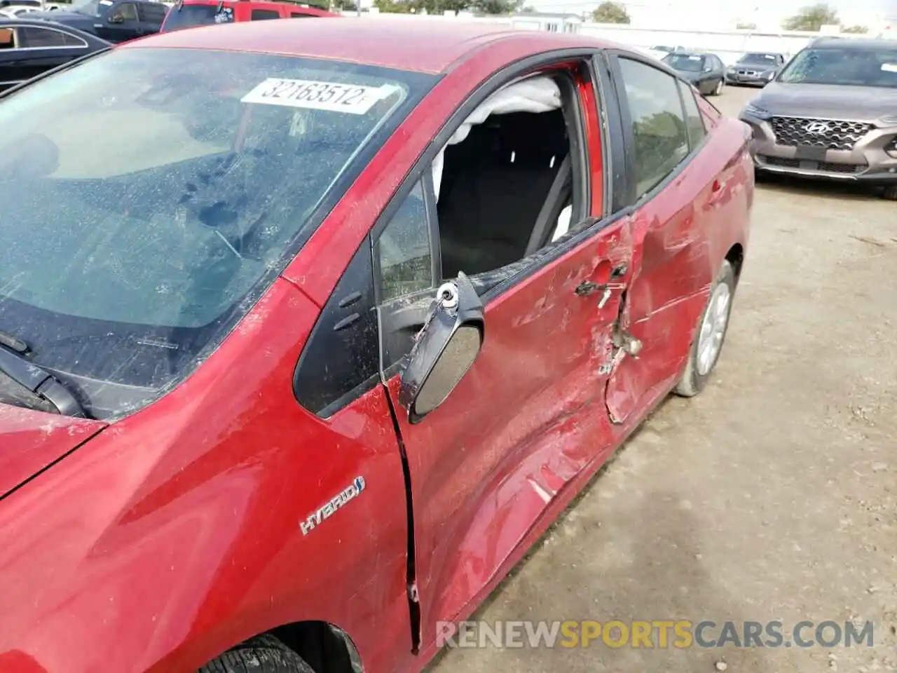 10 Photograph of a damaged car JTDKARFUXK3100905 TOYOTA PRIUS 2019