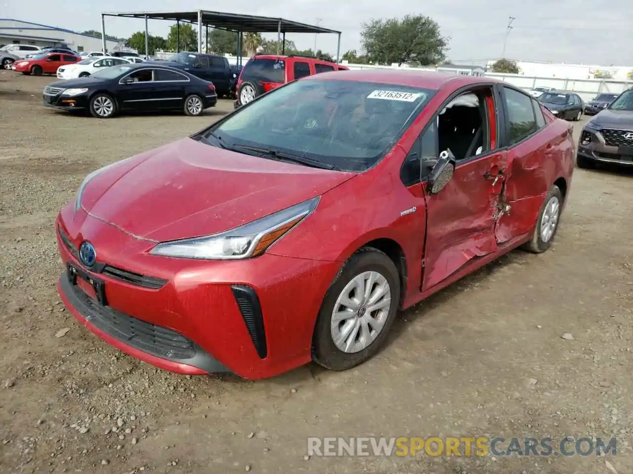 2 Photograph of a damaged car JTDKARFUXK3100905 TOYOTA PRIUS 2019