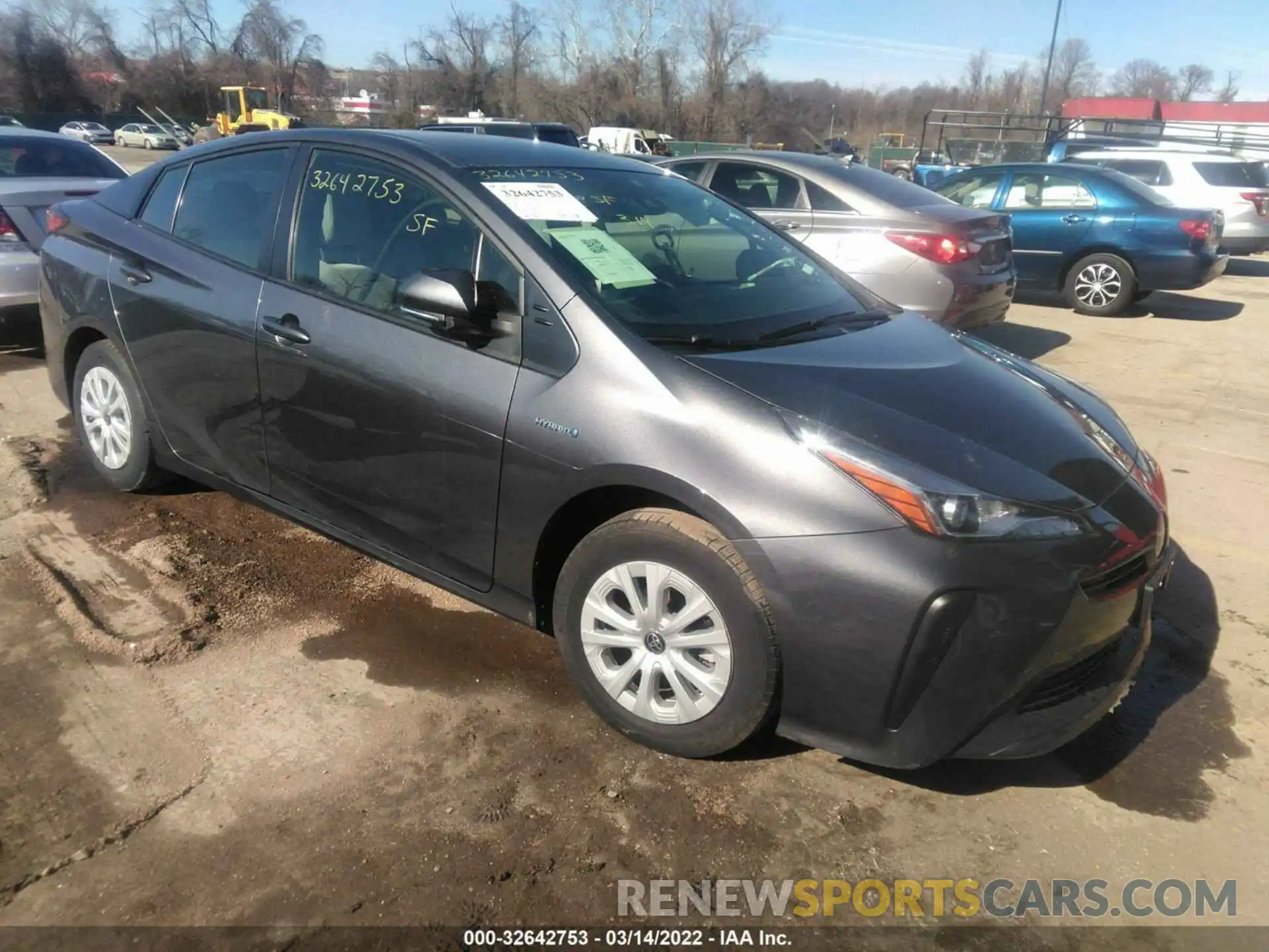 1 Photograph of a damaged car JTDKARFUXK3100936 TOYOTA PRIUS 2019