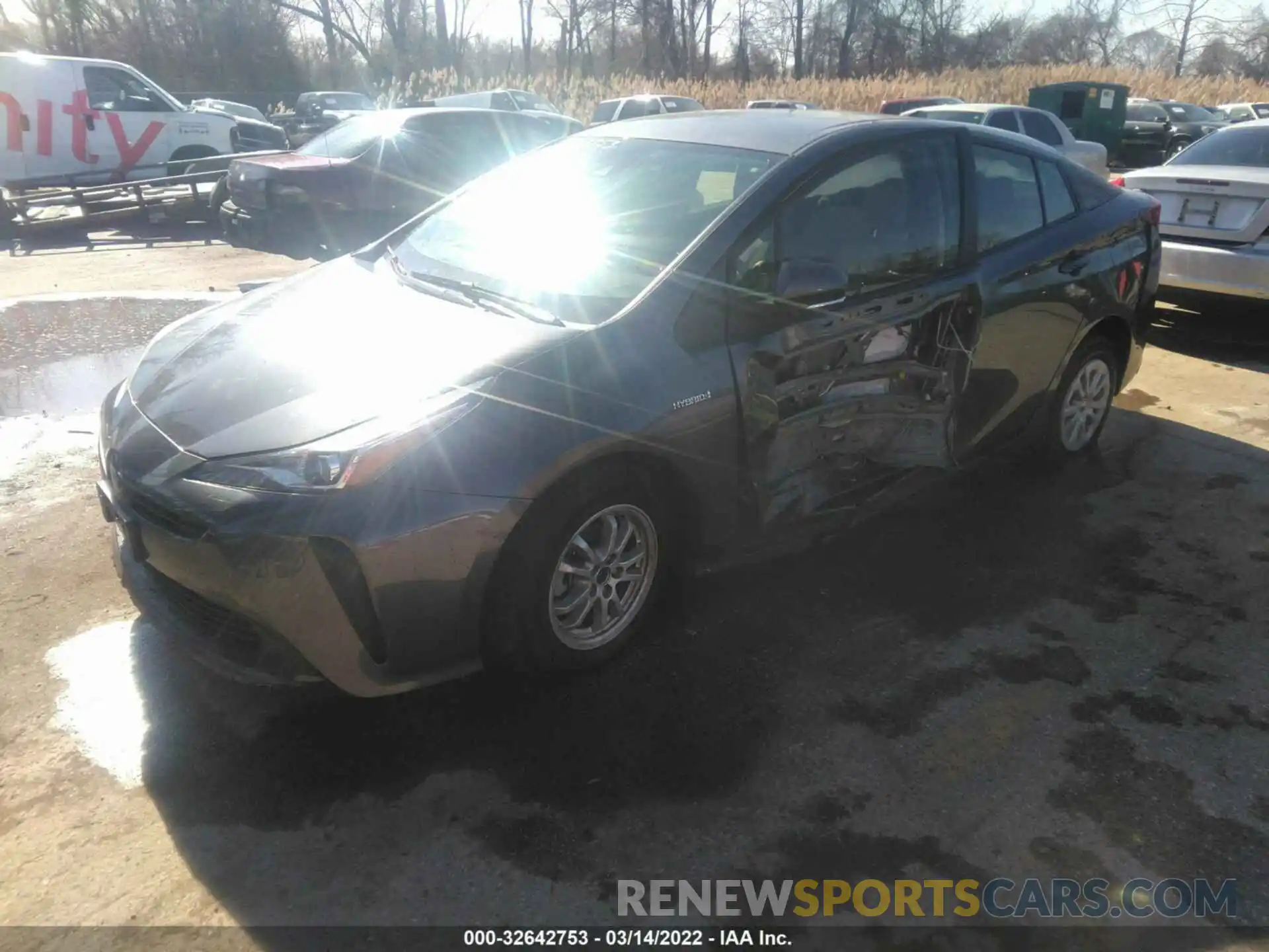 2 Photograph of a damaged car JTDKARFUXK3100936 TOYOTA PRIUS 2019