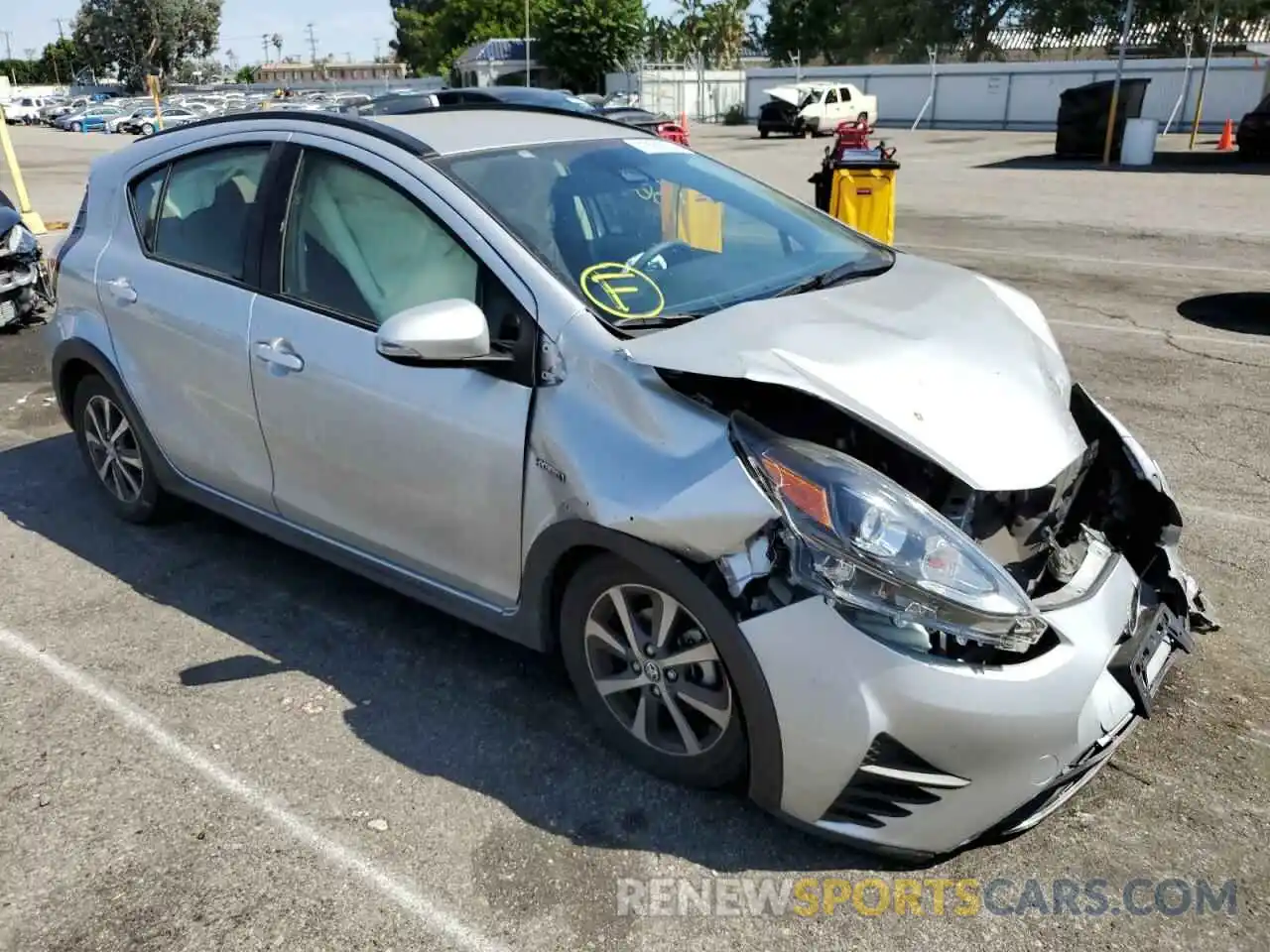 1 Photograph of a damaged car JTDKDTB31K1623436 TOYOTA PRIUS 2019