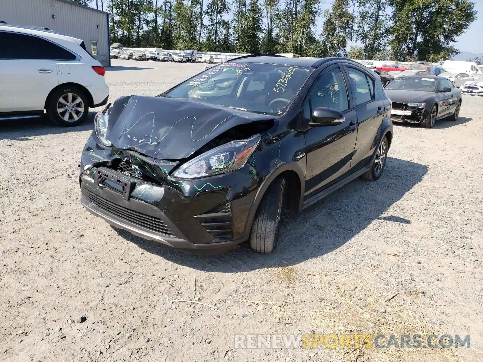 2 Photograph of a damaged car JTDKDTB35K1622404 TOYOTA PRIUS 2019