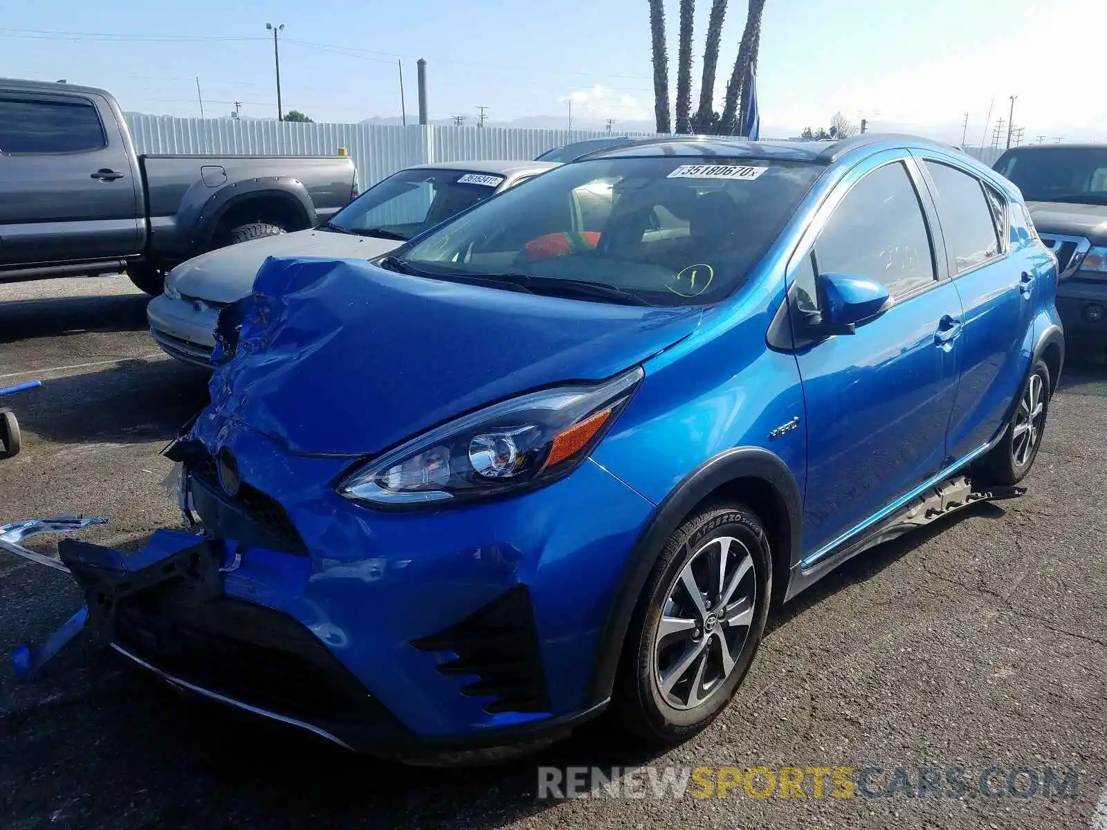 2 Photograph of a damaged car JTDKDTB38K1622915 TOYOTA PRIUS 2019