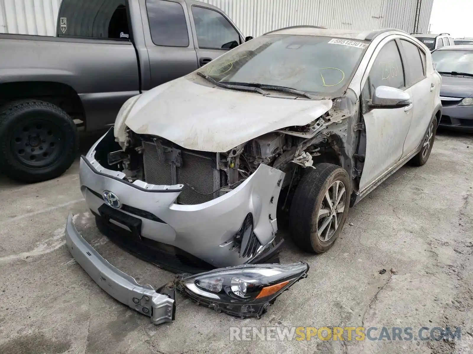 2 Photograph of a damaged car JTDKDTB38K1624194 TOYOTA PRIUS 2019