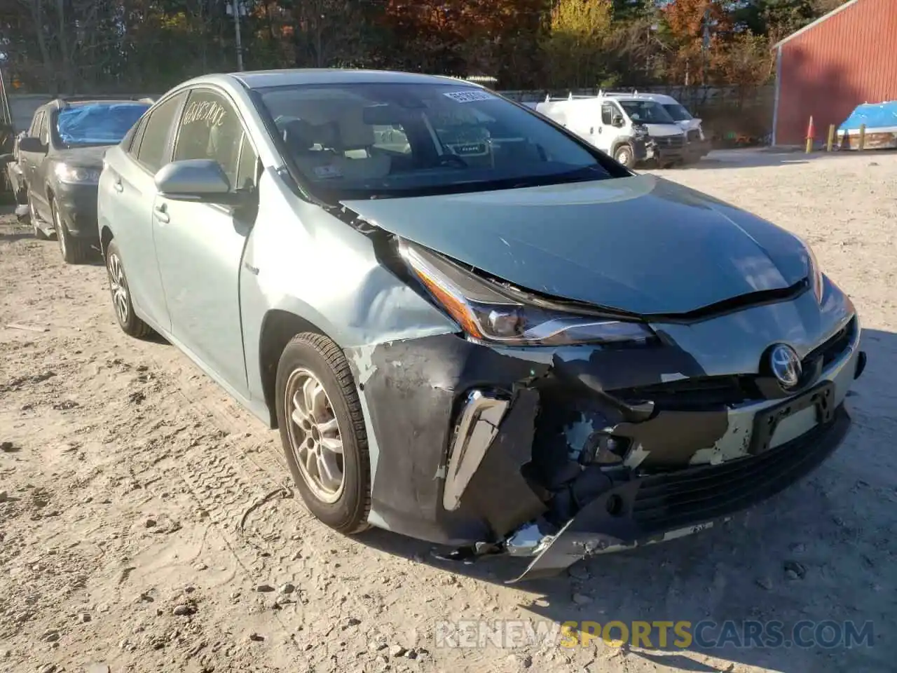 1 Photograph of a damaged car JTDL9RFU0K3001037 TOYOTA PRIUS 2019