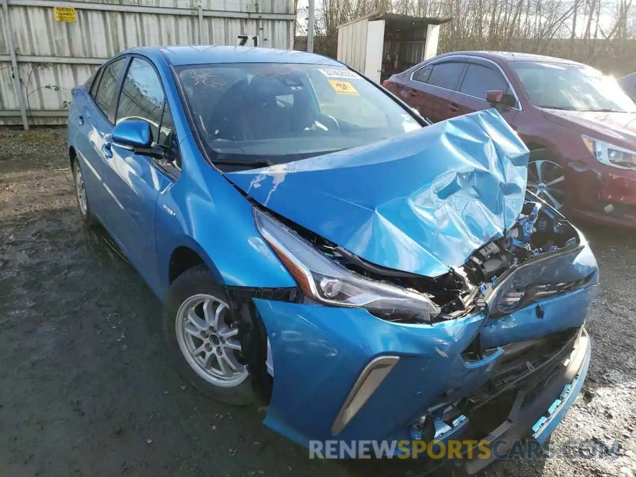 1 Photograph of a damaged car JTDL9RFU0K3002589 TOYOTA PRIUS 2019