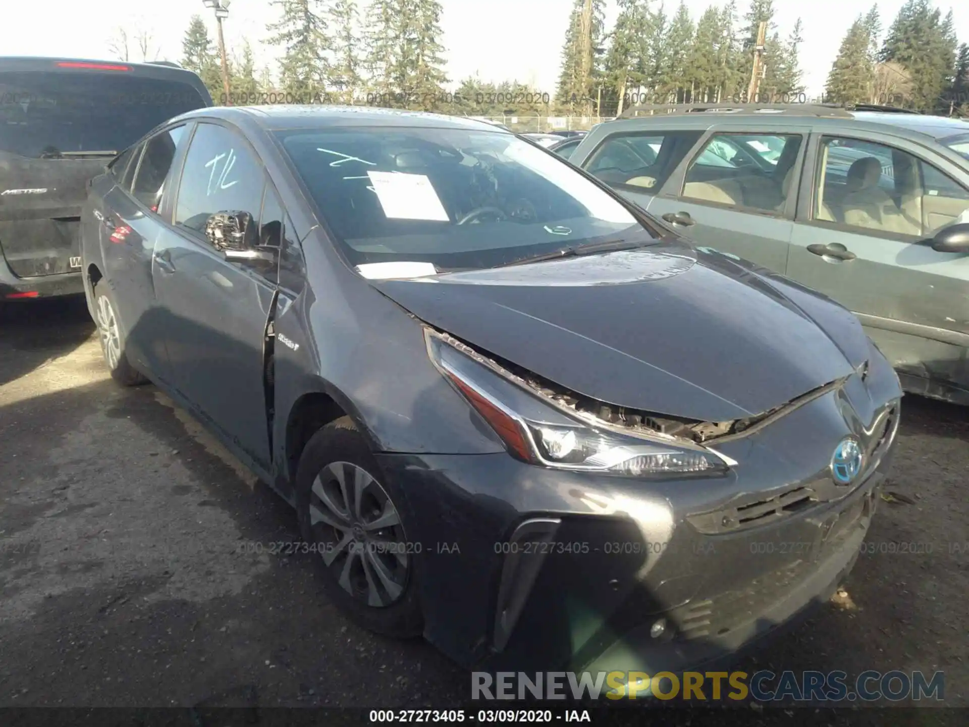 1 Photograph of a damaged car JTDL9RFU0K3011700 TOYOTA PRIUS 2019