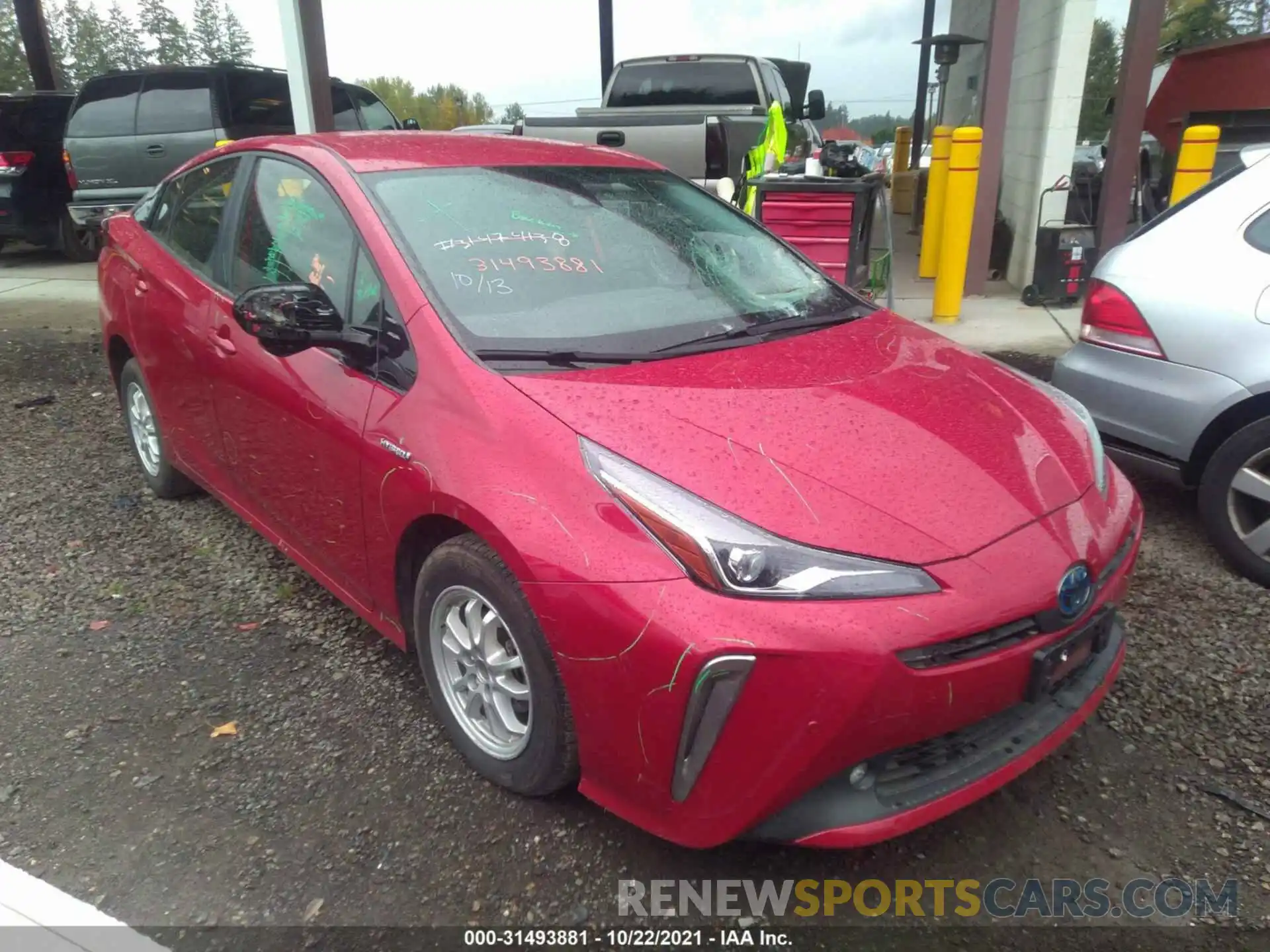 1 Photograph of a damaged car JTDL9RFU2K3002593 TOYOTA PRIUS 2019