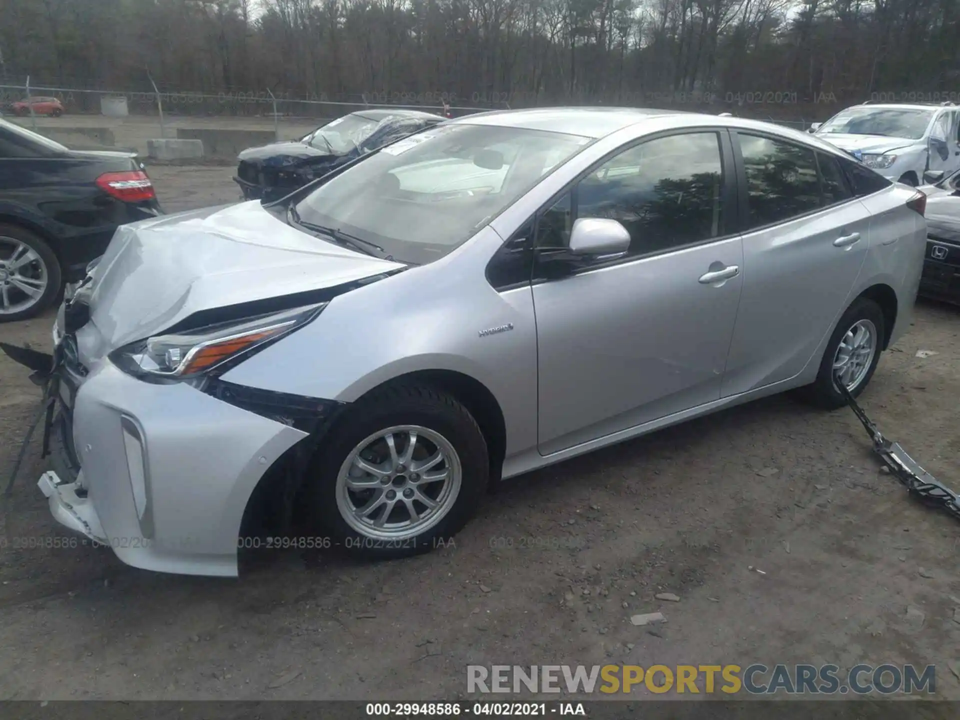 2 Фотография поврежденного автомобиля JTDL9RFU2K3011584 TOYOTA PRIUS 2019