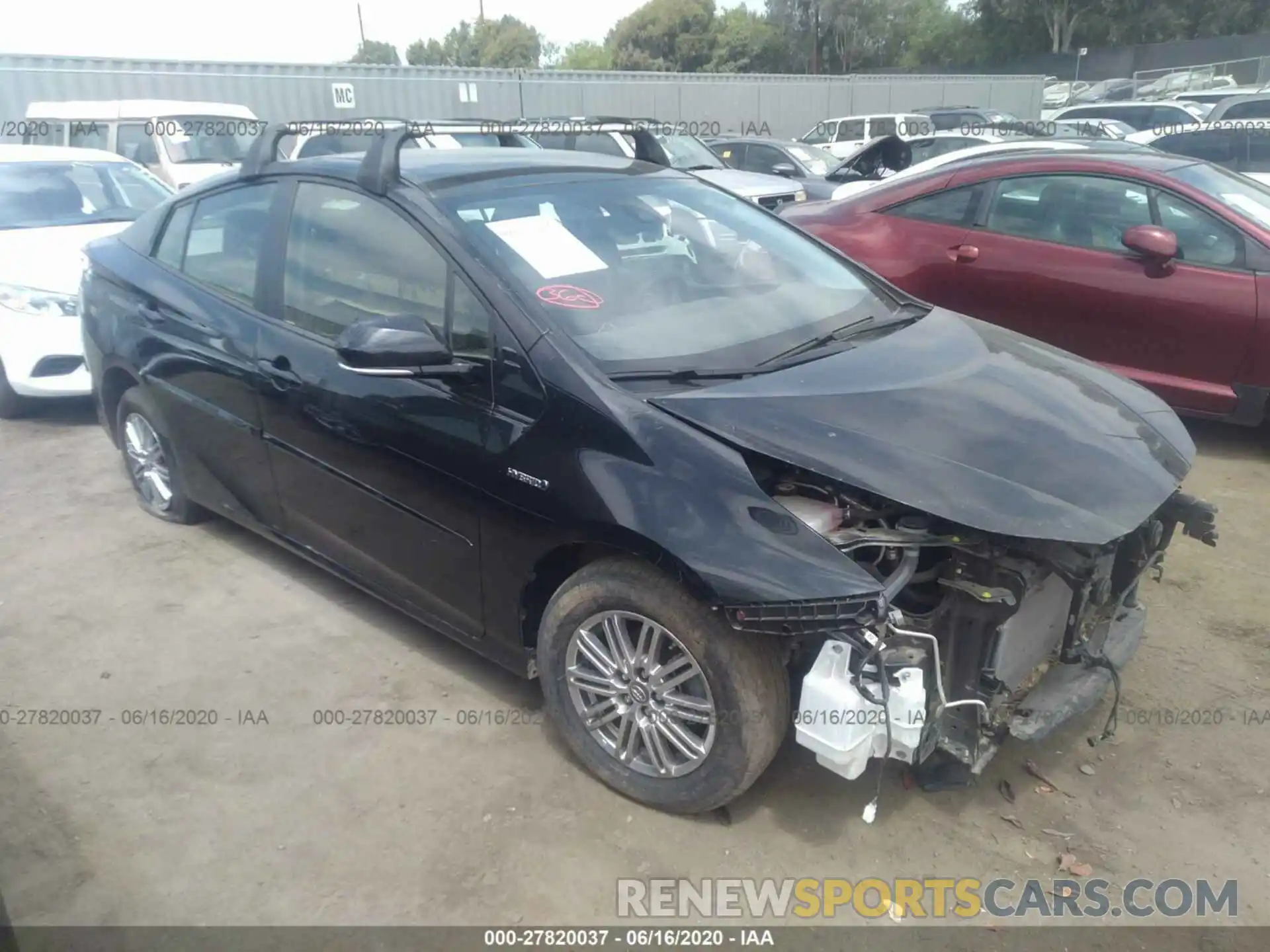 1 Photograph of a damaged car JTDL9RFU4K3001042 TOYOTA PRIUS 2019