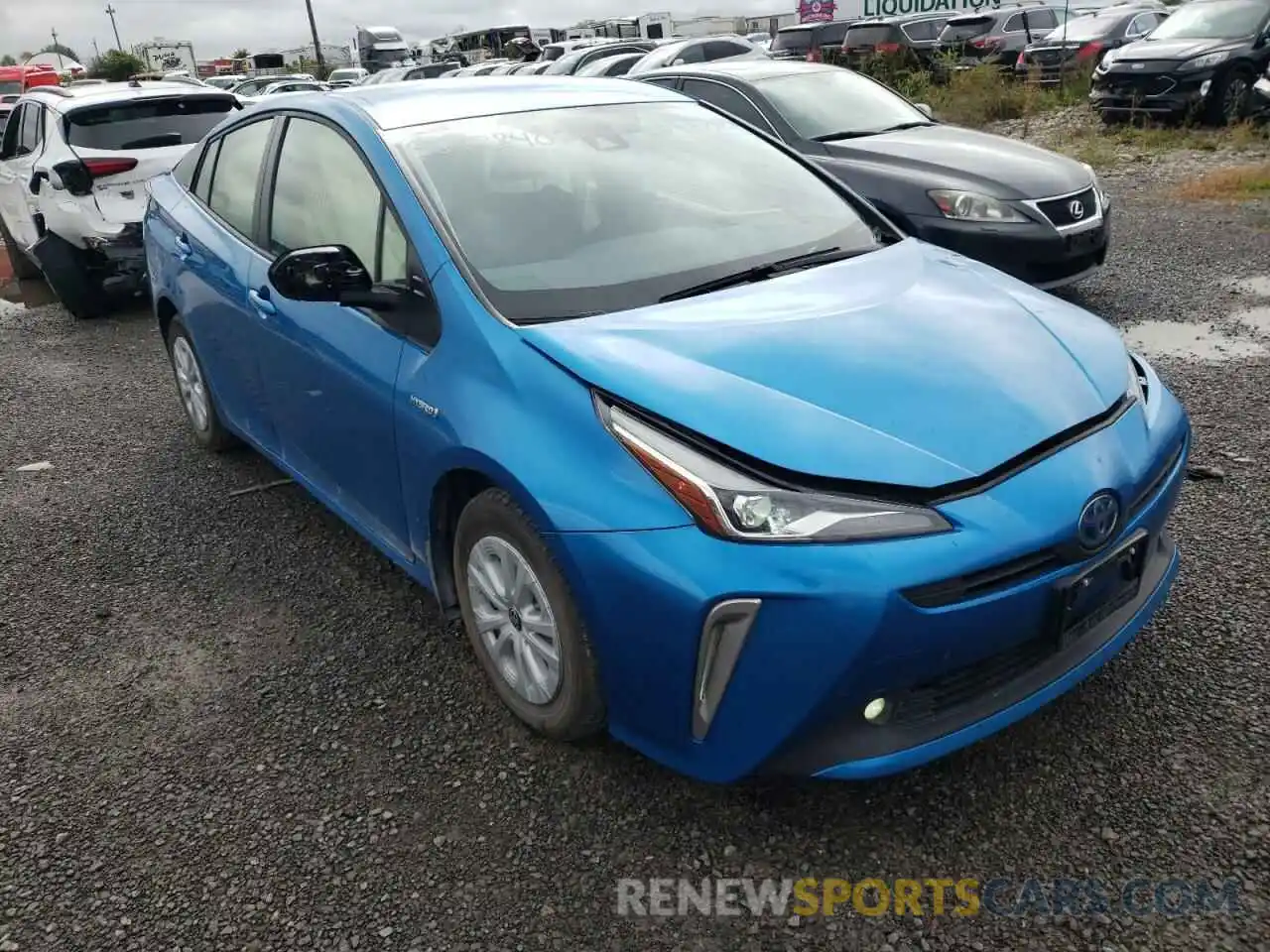 1 Photograph of a damaged car JTDL9RFU4K3009013 TOYOTA PRIUS 2019