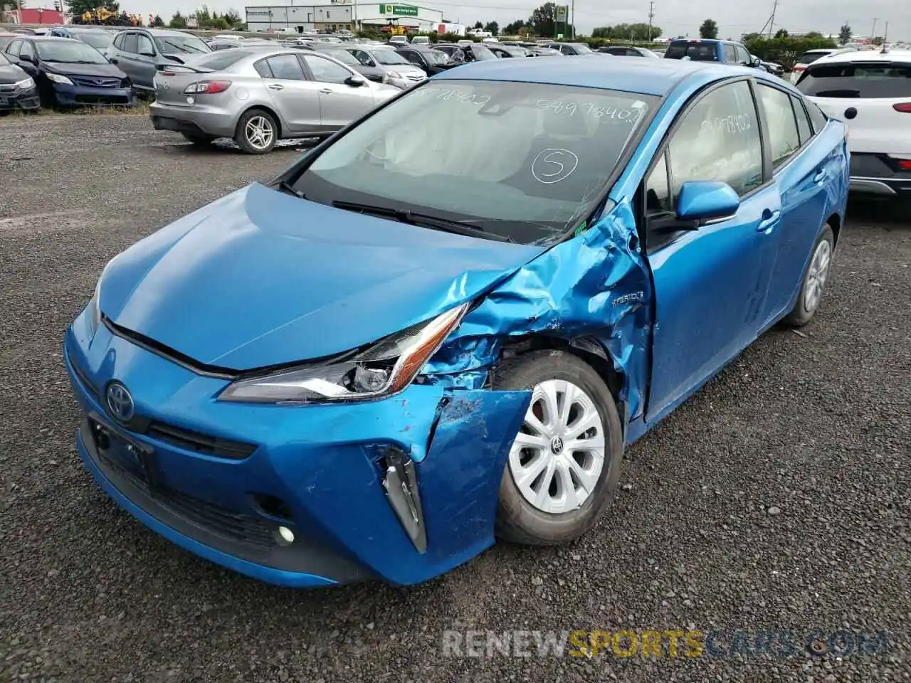 2 Photograph of a damaged car JTDL9RFU4K3009013 TOYOTA PRIUS 2019