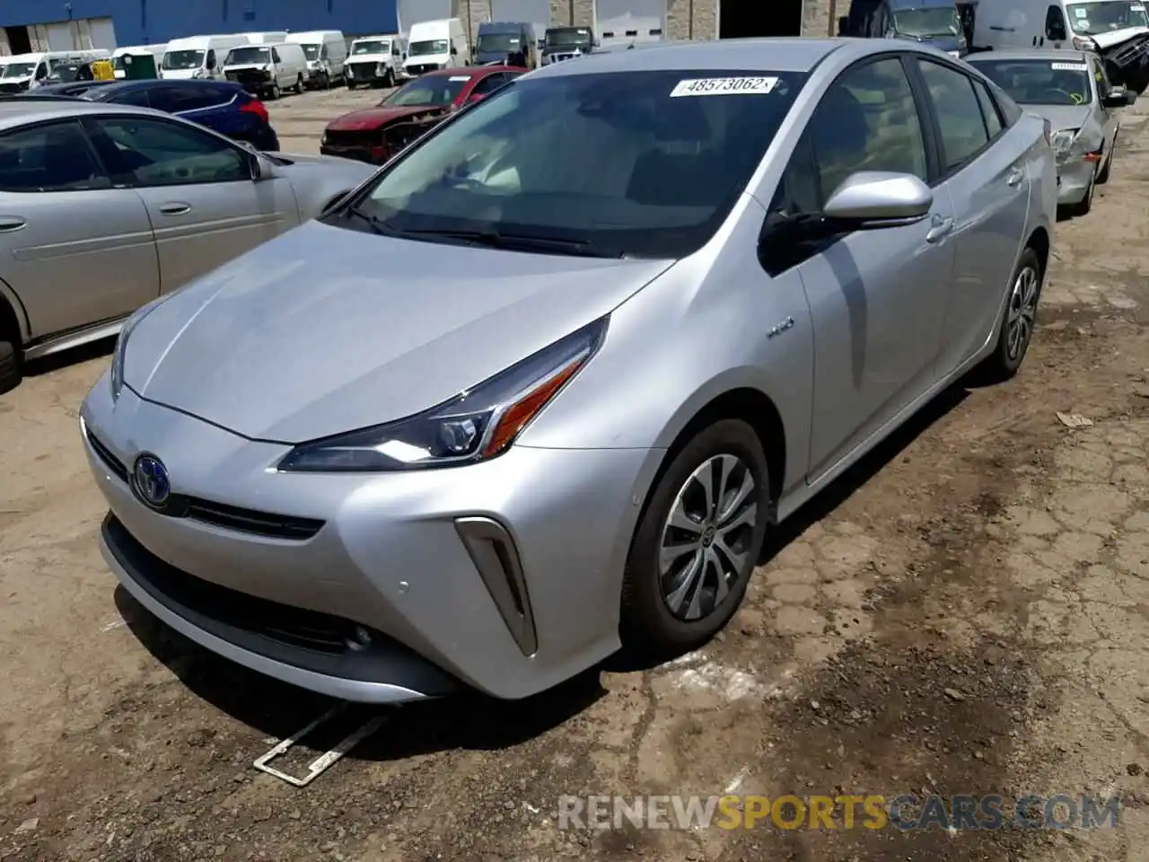 2 Photograph of a damaged car JTDL9RFU4K3012980 TOYOTA PRIUS 2019