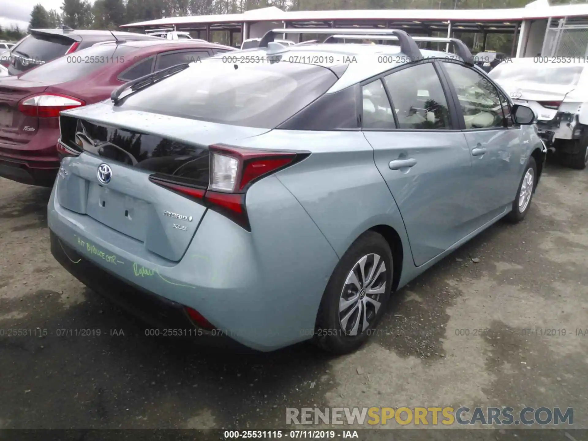 4 Фотография поврежденного автомобиля JTDL9RFU5K3002054 TOYOTA PRIUS 2019