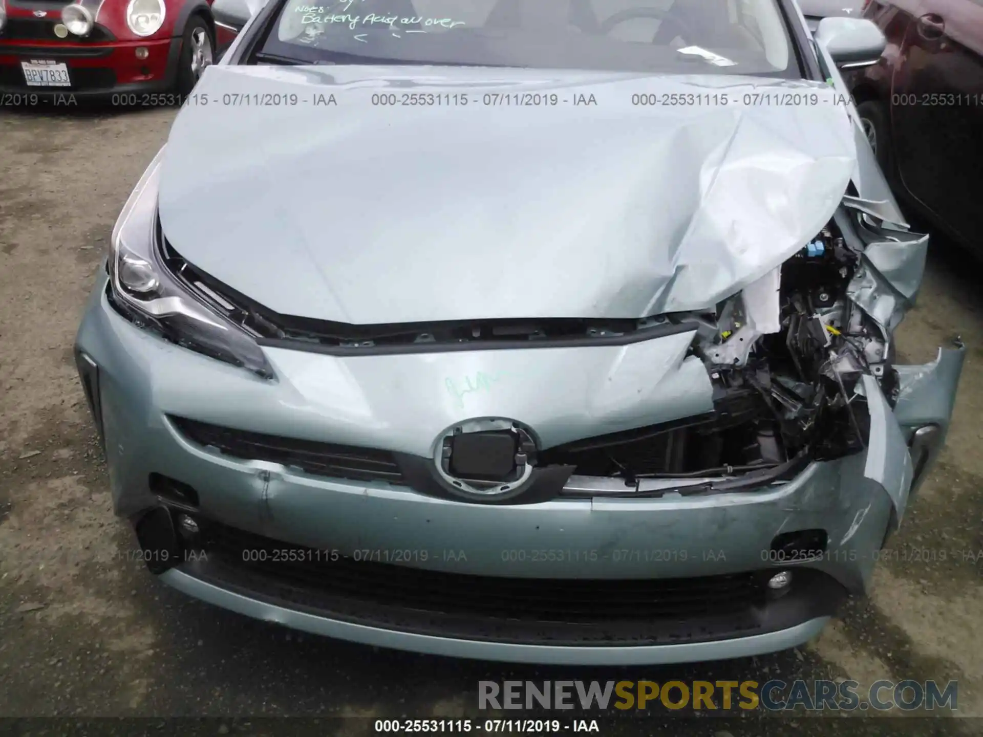 6 Фотография поврежденного автомобиля JTDL9RFU5K3002054 TOYOTA PRIUS 2019