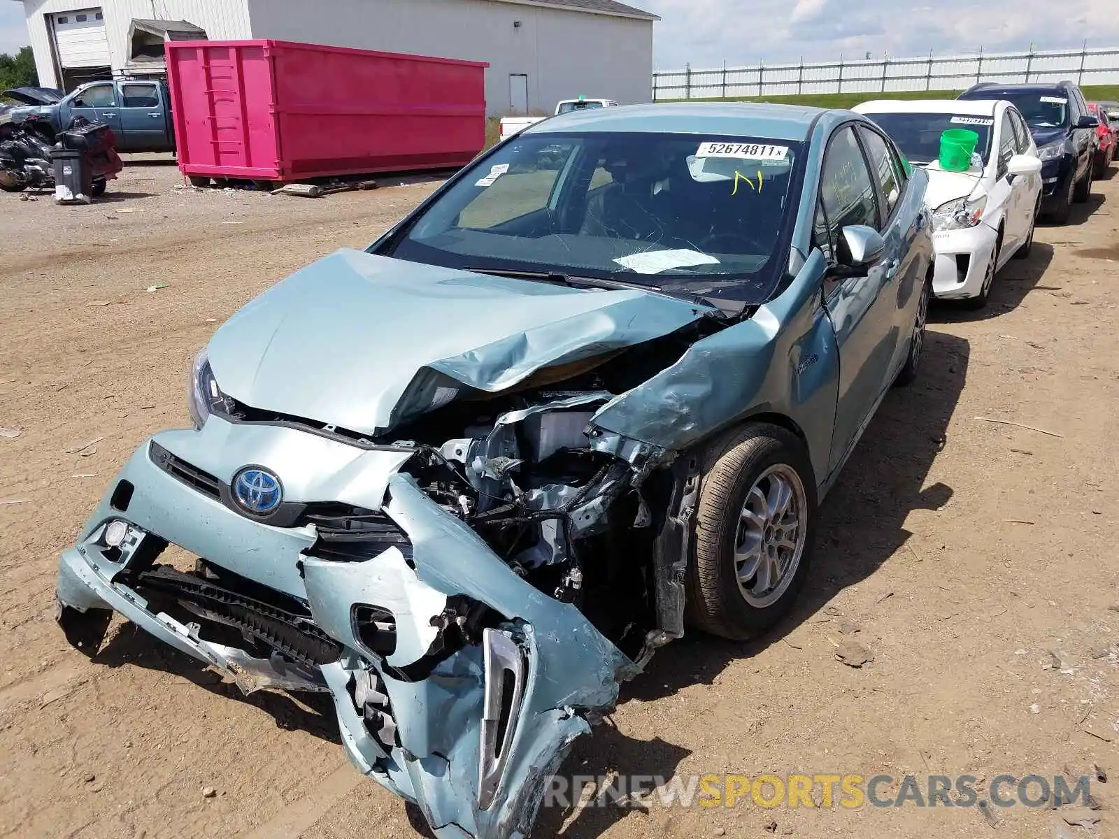 2 Photograph of a damaged car JTDL9RFU5K3006296 TOYOTA PRIUS 2019