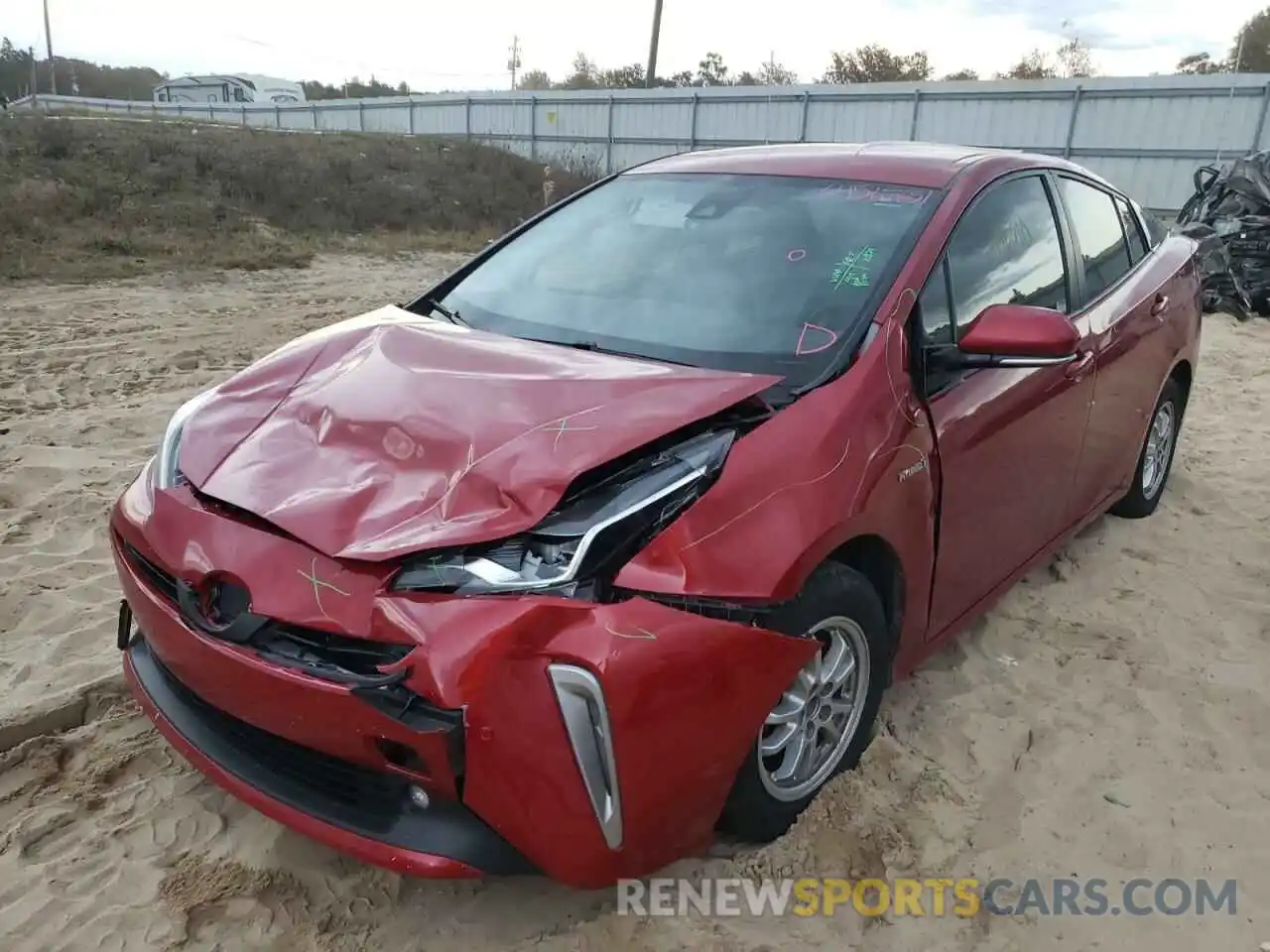 2 Фотография поврежденного автомобиля JTDL9RFU5K3009408 TOYOTA PRIUS 2019