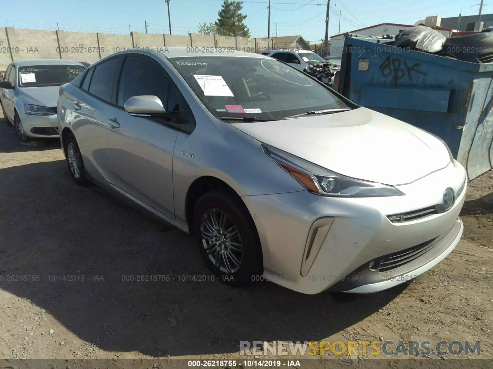 1 Photograph of a damaged car JTDL9RFU7K3006008 TOYOTA PRIUS 2019