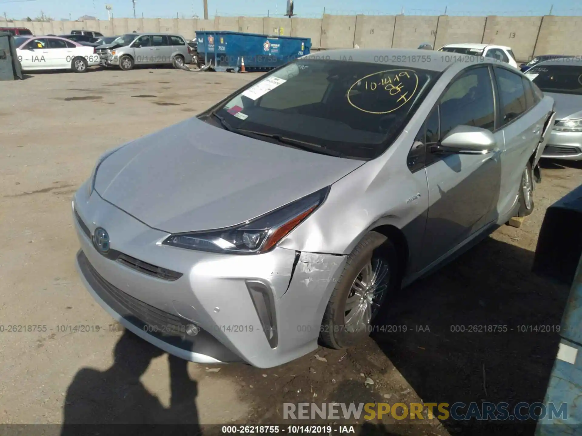 2 Photograph of a damaged car JTDL9RFU7K3006008 TOYOTA PRIUS 2019