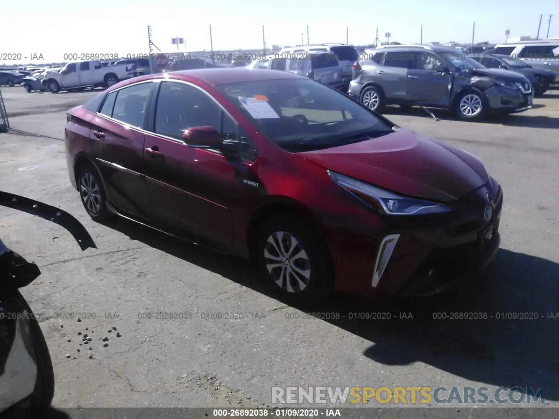 1 Photograph of a damaged car JTDL9RFU8K3000993 TOYOTA PRIUS 2019