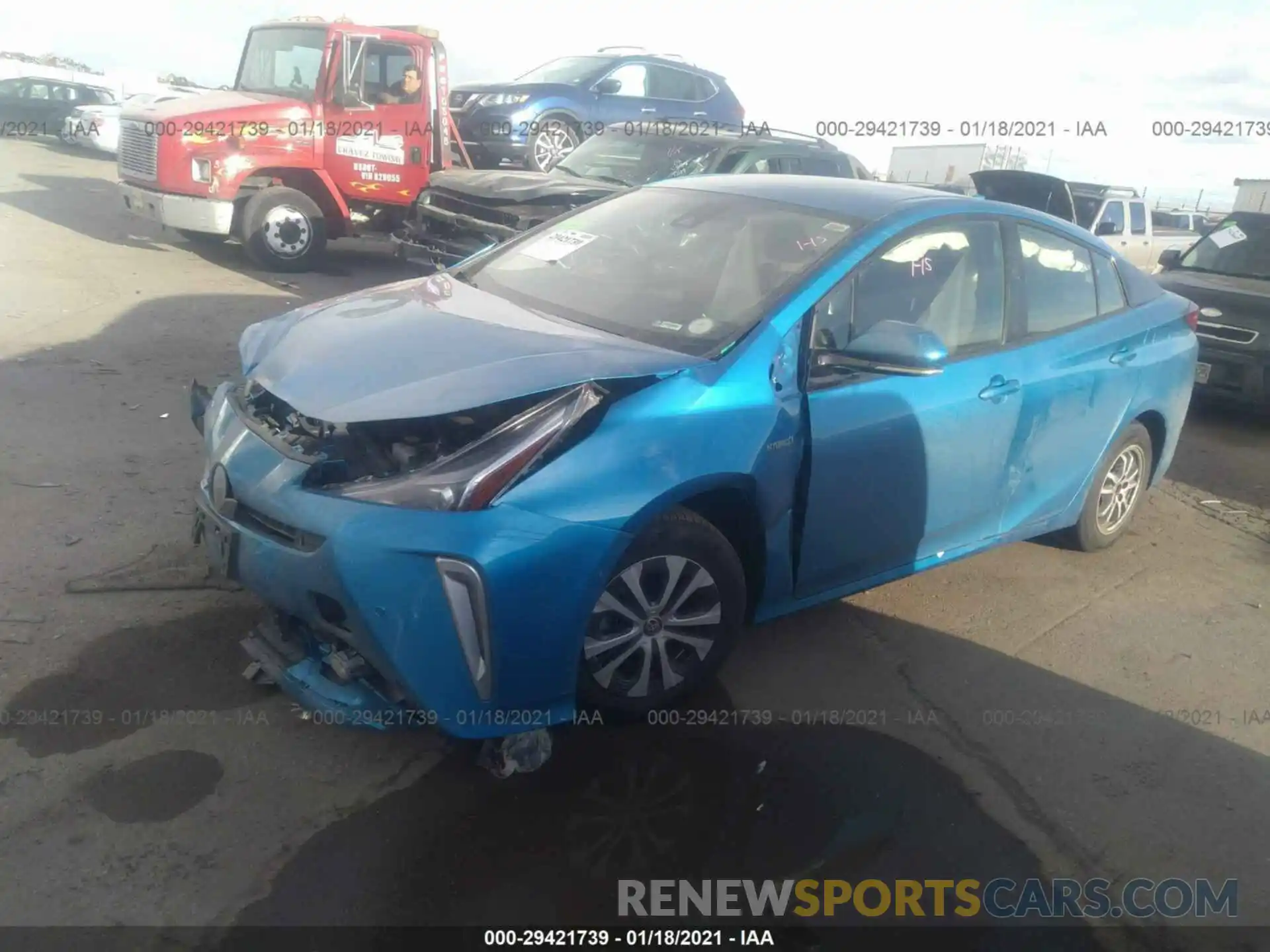 2 Фотография поврежденного автомобиля JTDL9RFU8K3008124 TOYOTA PRIUS 2019