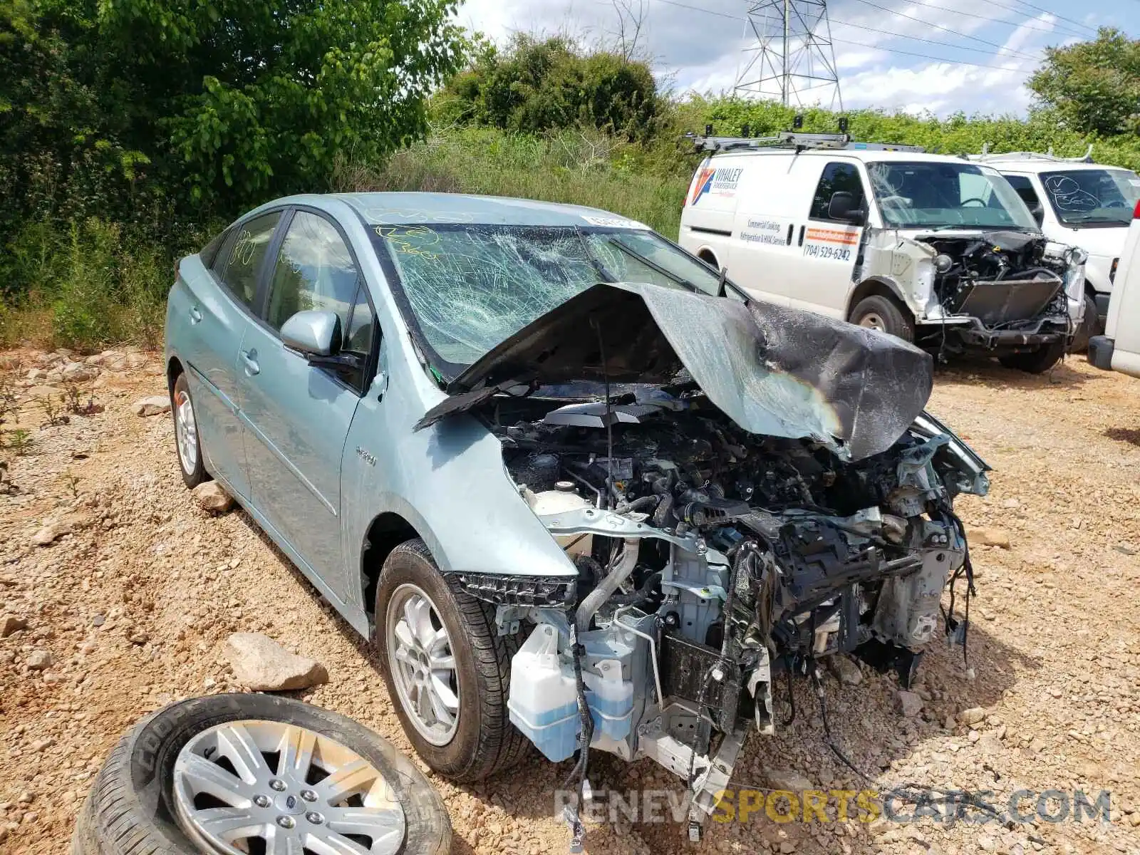 1 Photograph of a damaged car JTDL9RFU9K3003692 TOYOTA PRIUS 2019