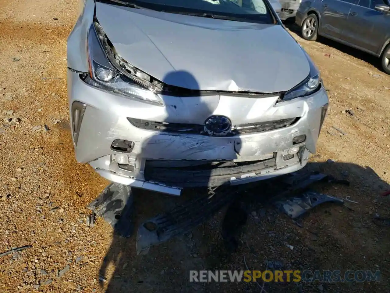 9 Photograph of a damaged car JTDL9RFU9K3007872 TOYOTA PRIUS 2019