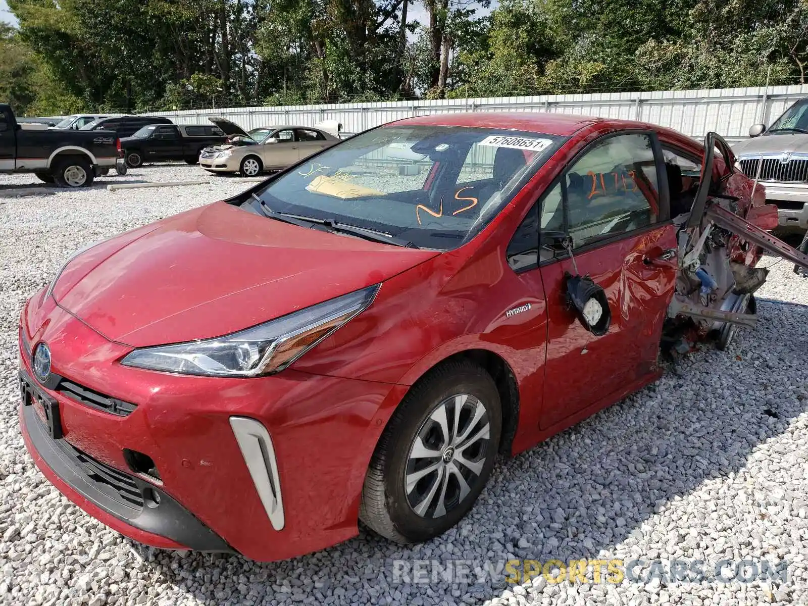 2 Photograph of a damaged car JTDL9RFU9K3010206 TOYOTA PRIUS 2019