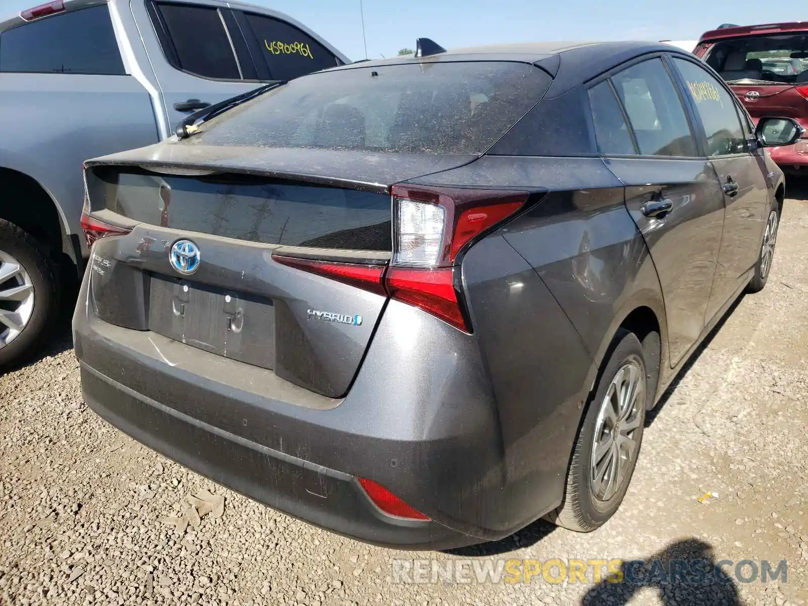 4 Фотография поврежденного автомобиля JTDL9RFUXK3000493 TOYOTA PRIUS 2019