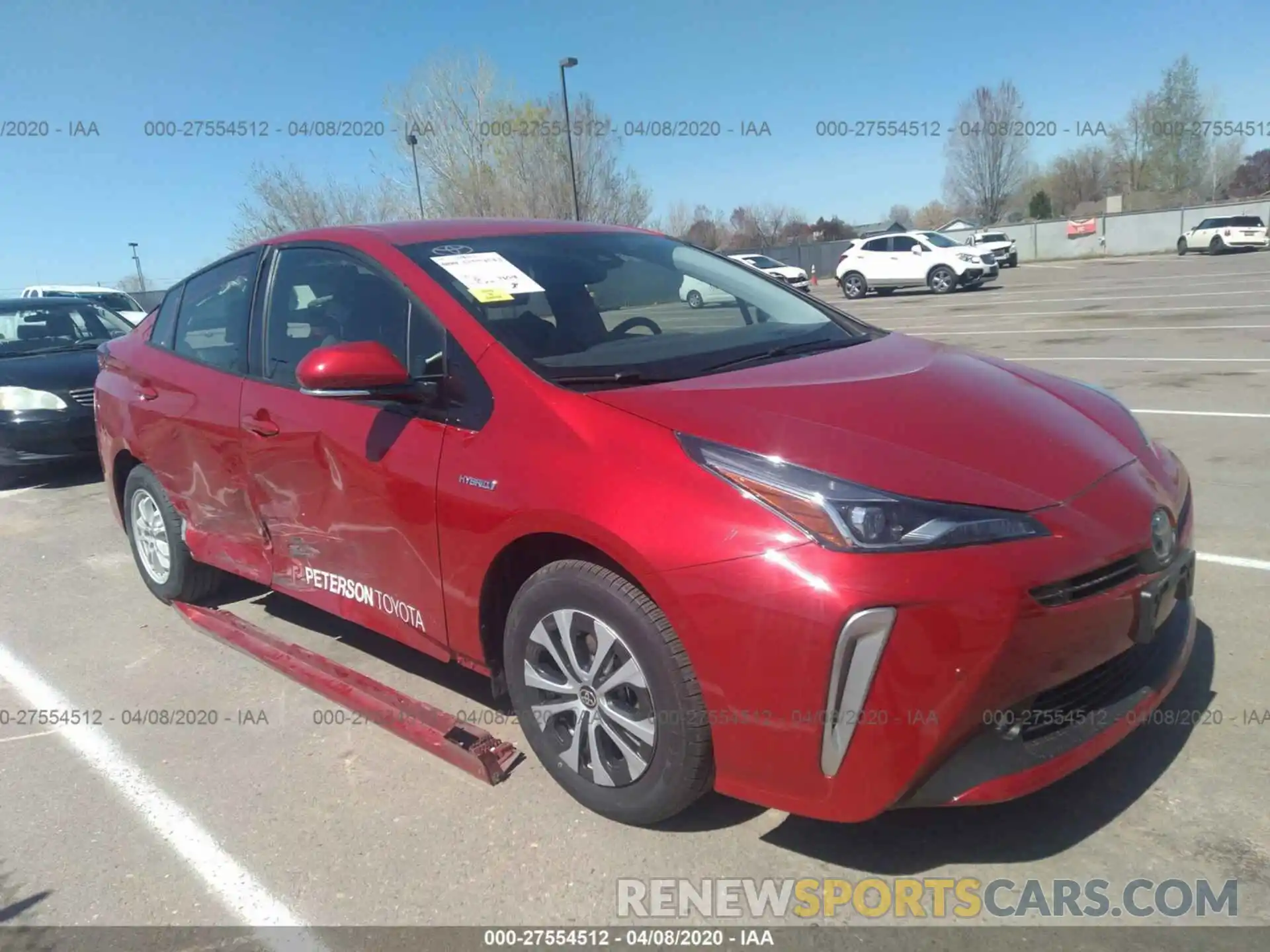 1 Photograph of a damaged car JTDL9RFUXK3006973 TOYOTA PRIUS 2019