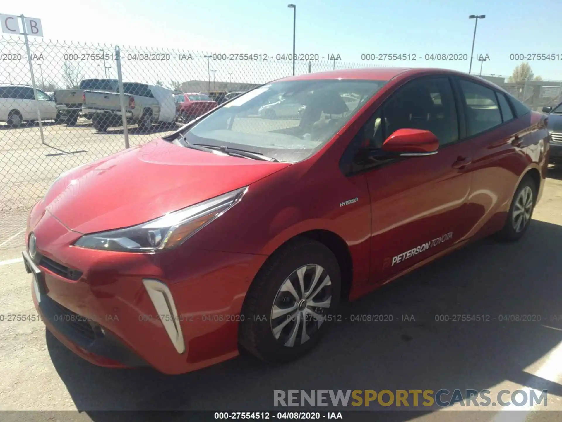 2 Фотография поврежденного автомобиля JTDL9RFUXK3006973 TOYOTA PRIUS 2019