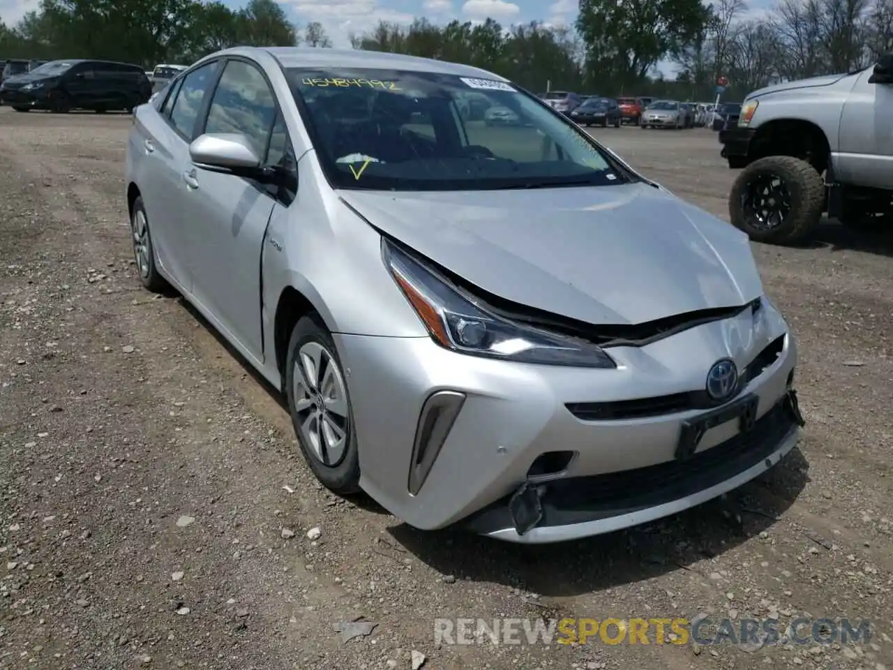 1 Photograph of a damaged car JTDL9RFUXK3008092 TOYOTA PRIUS 2019